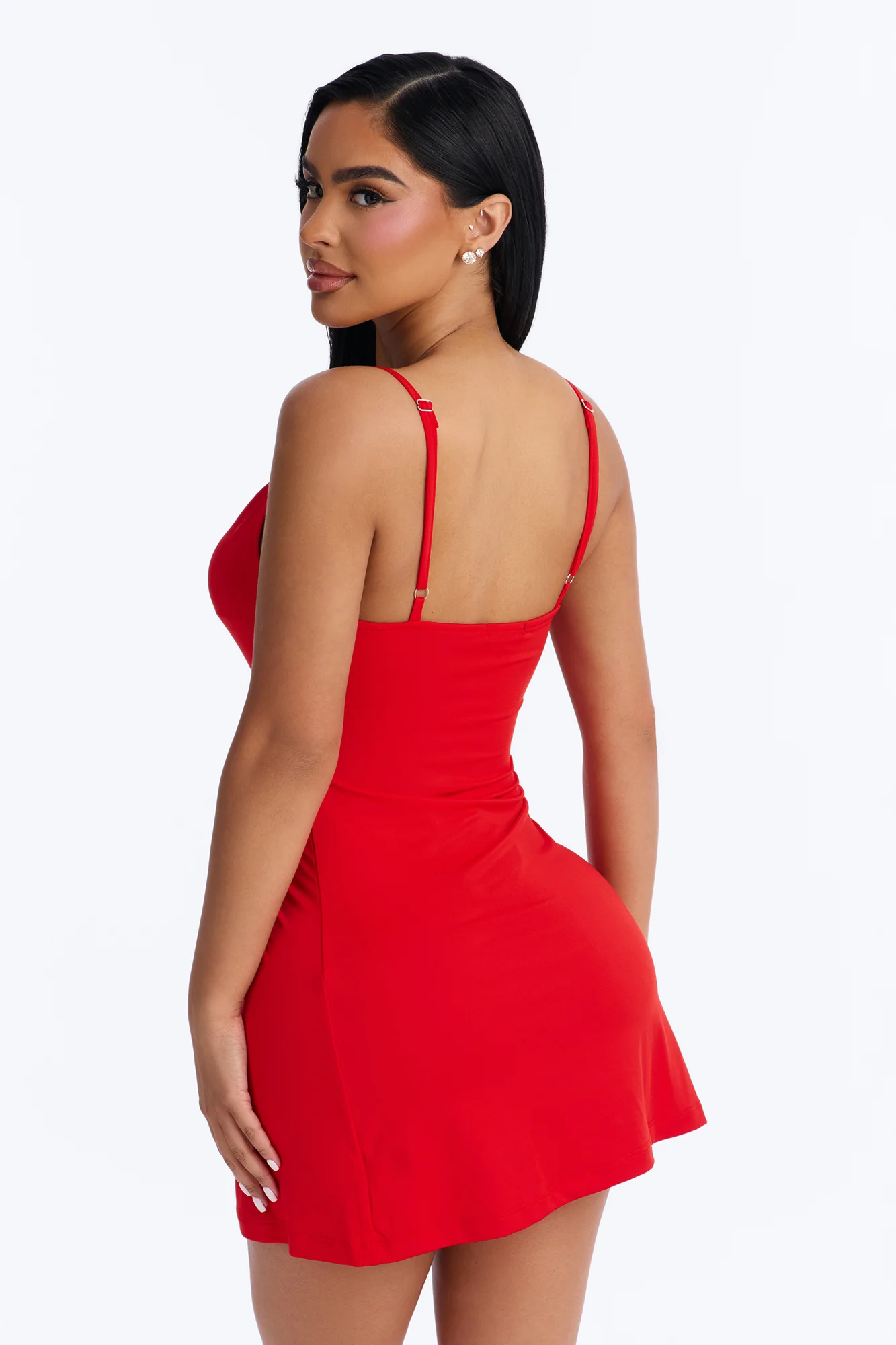 Georgina Cowl Neck Mini Dress - Red - Image 3