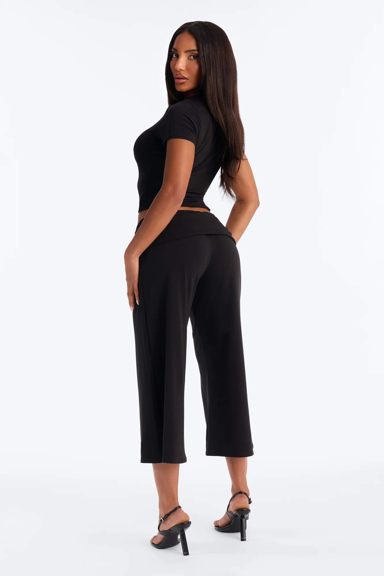 Gina Gaucho Pant Set - Black - Image 4
