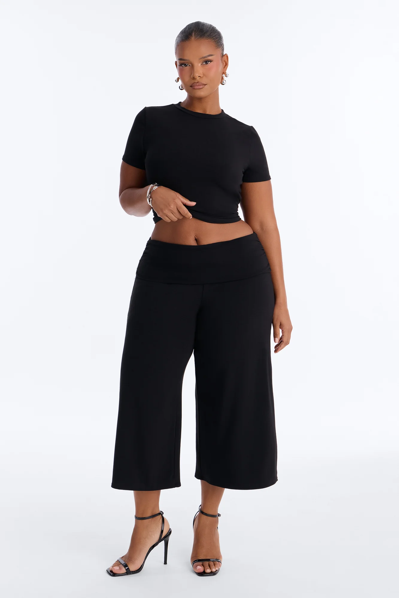 Gina Gaucho Pant Set - Black - Image 5