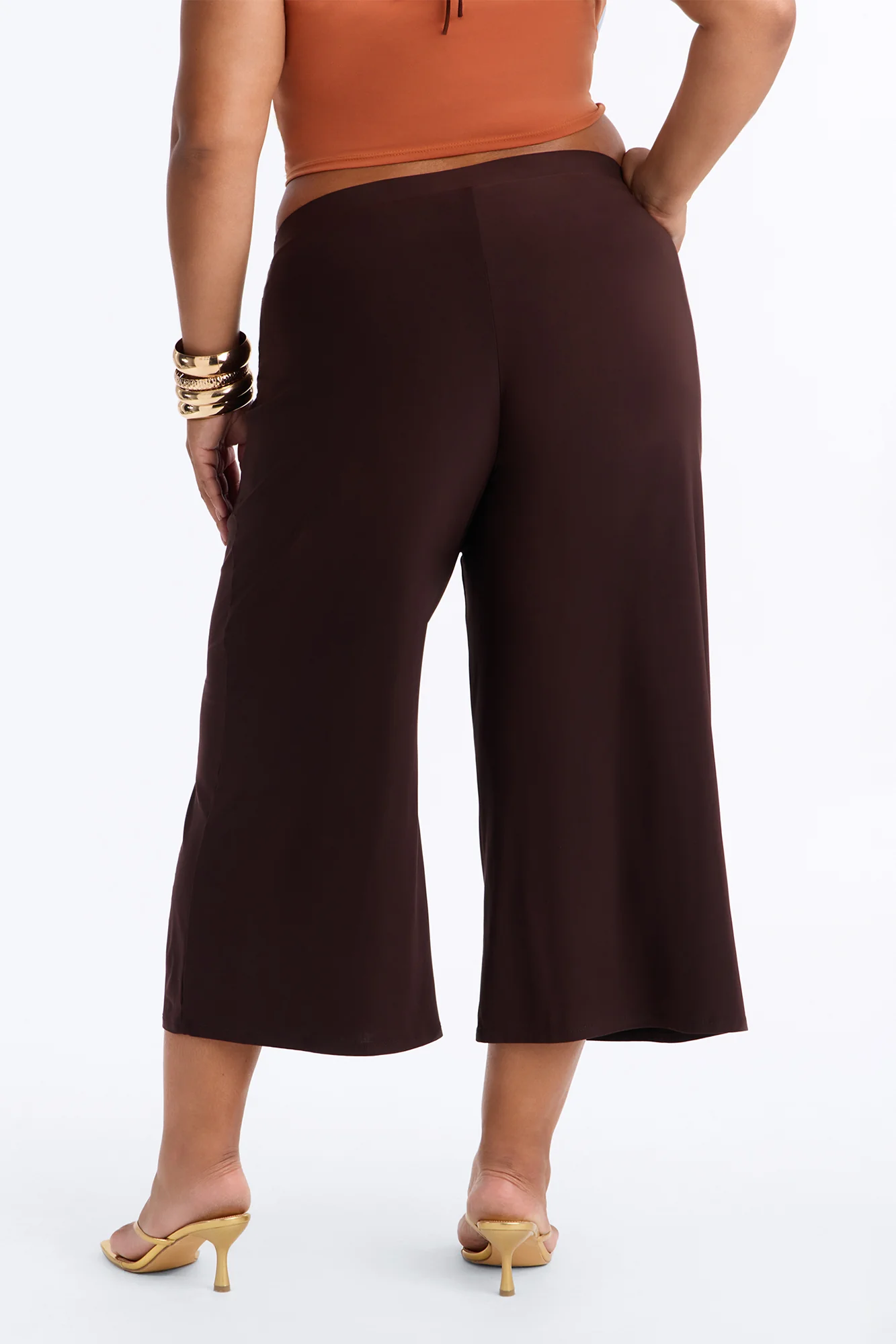 Girls Night Out Wide Leg Culotte Pant 21″ - Chocolate - Image 3
