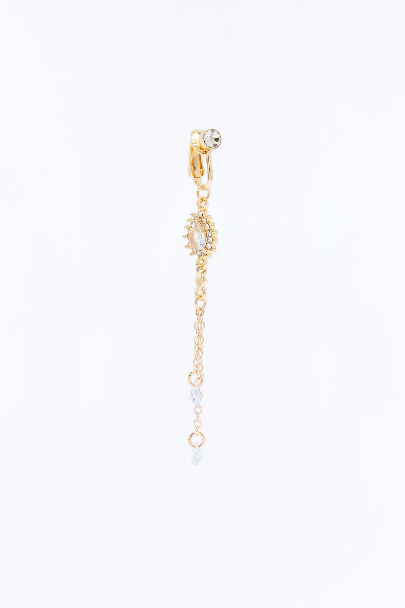 Glimmer Charm Clip On Belly Ring - Gold - Image 3