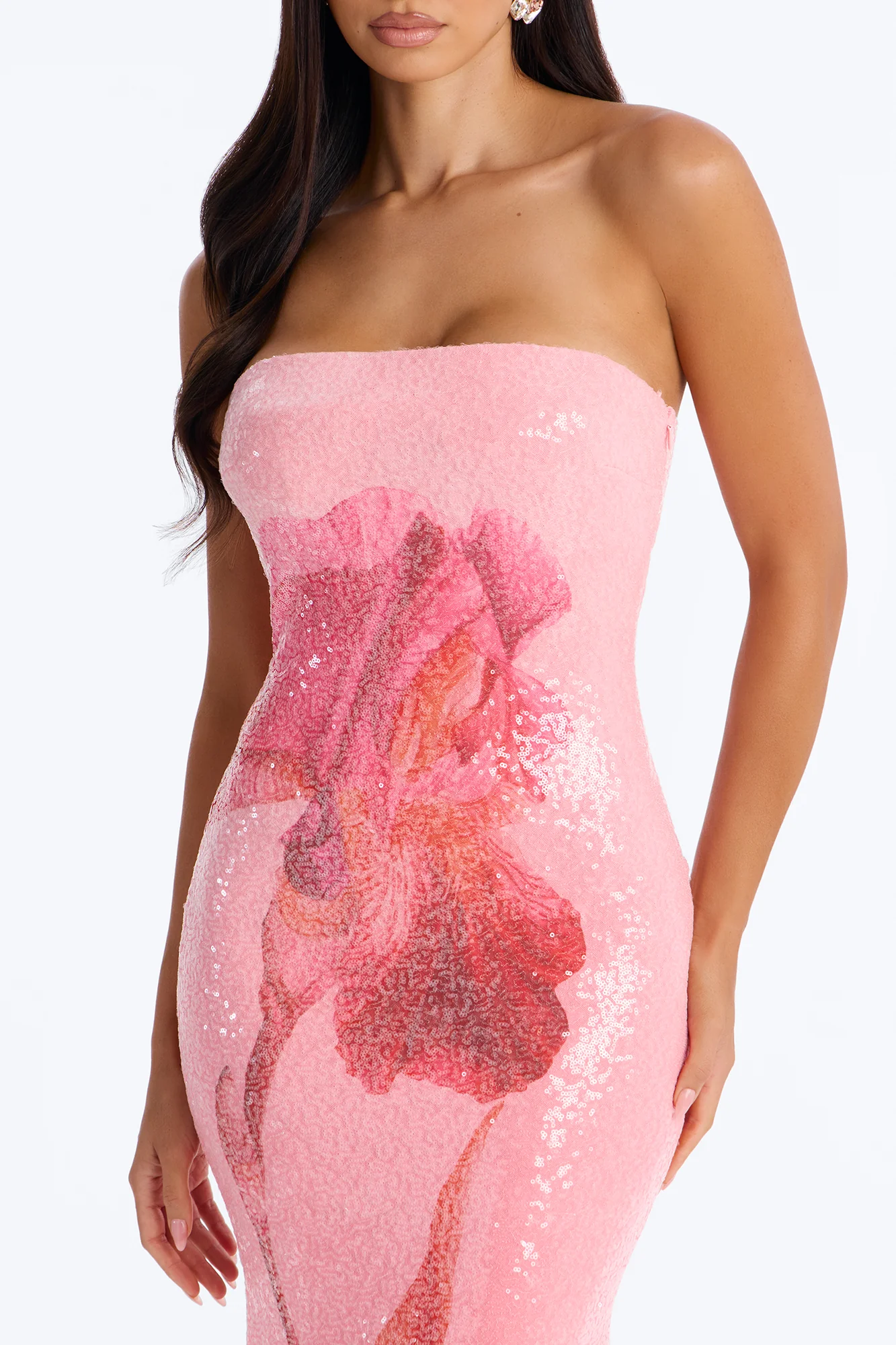 Glimmering Summer Sequin Maxi Dress - Pink/combo - Image 3