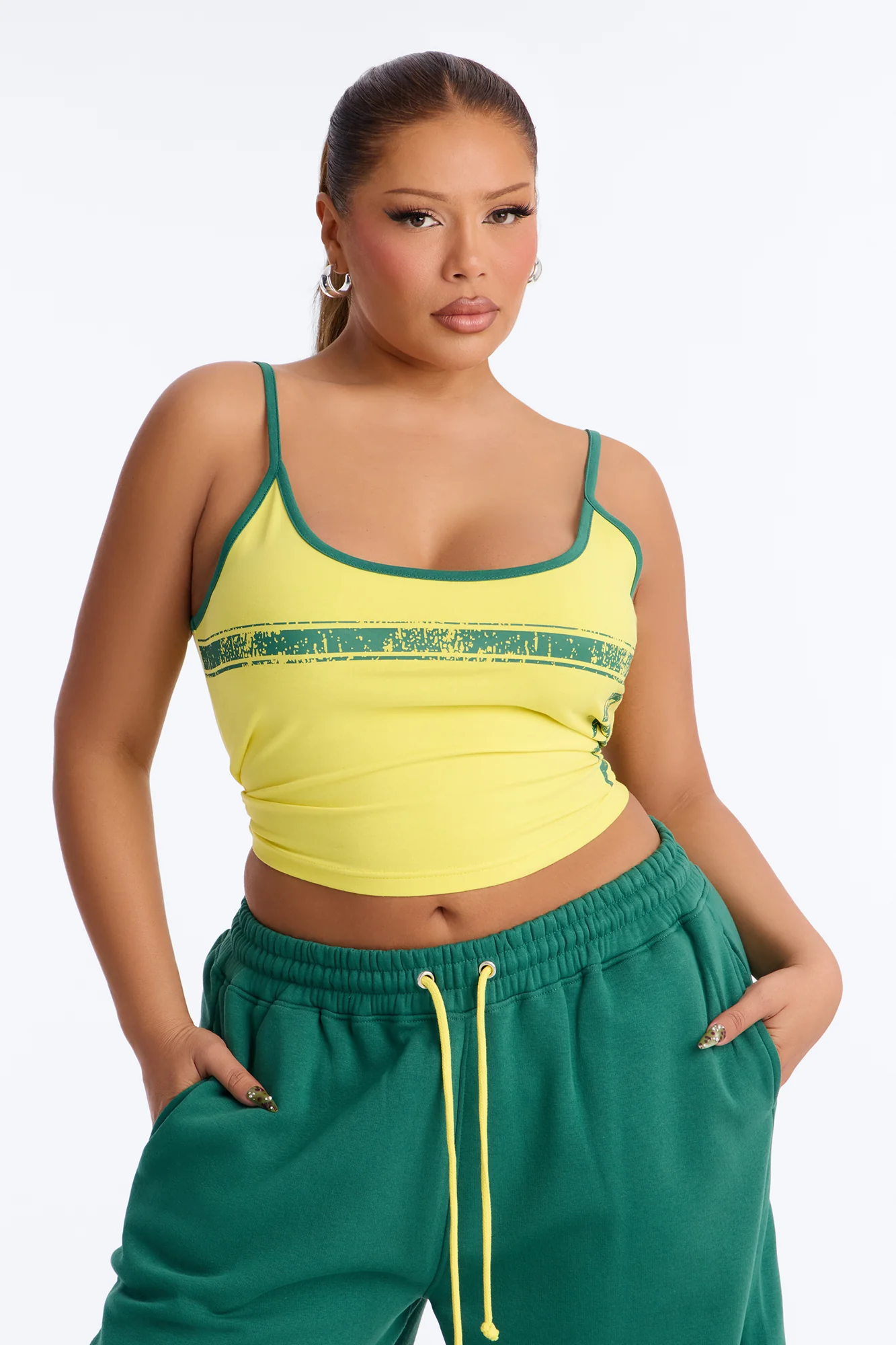 Go Brazil Fleece Barrel Pant Set - Green/combo - Image 6