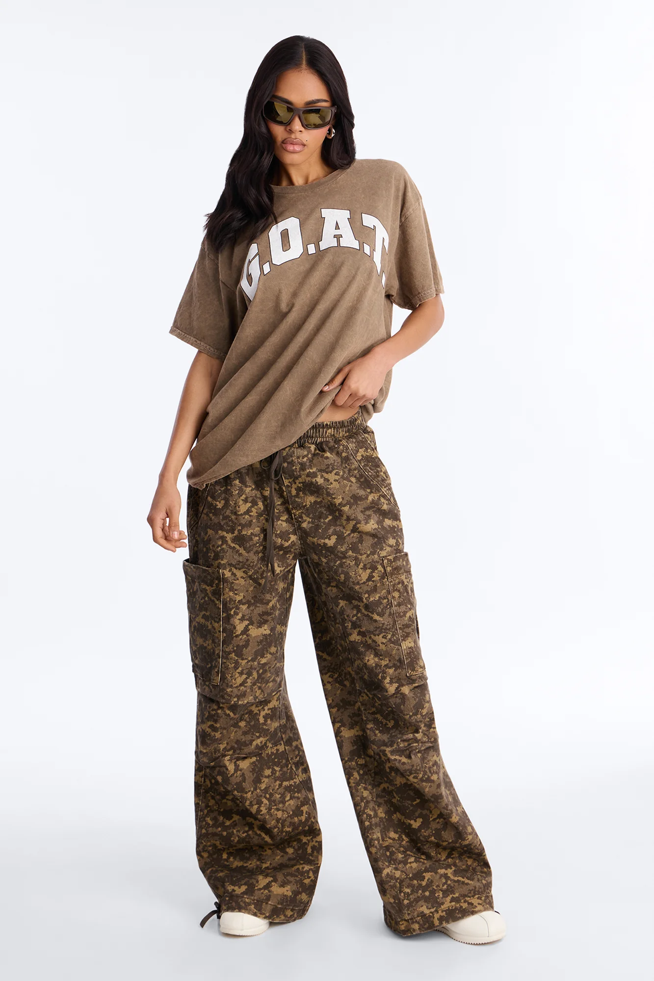 GOAT Washed Tee - Brown - Image 2