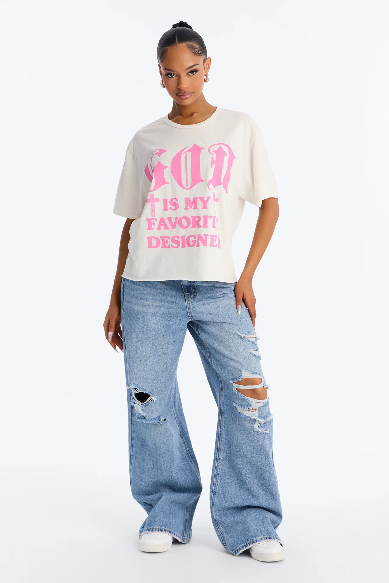 God Is My Favorite Designer Tee - Off White - Image 2