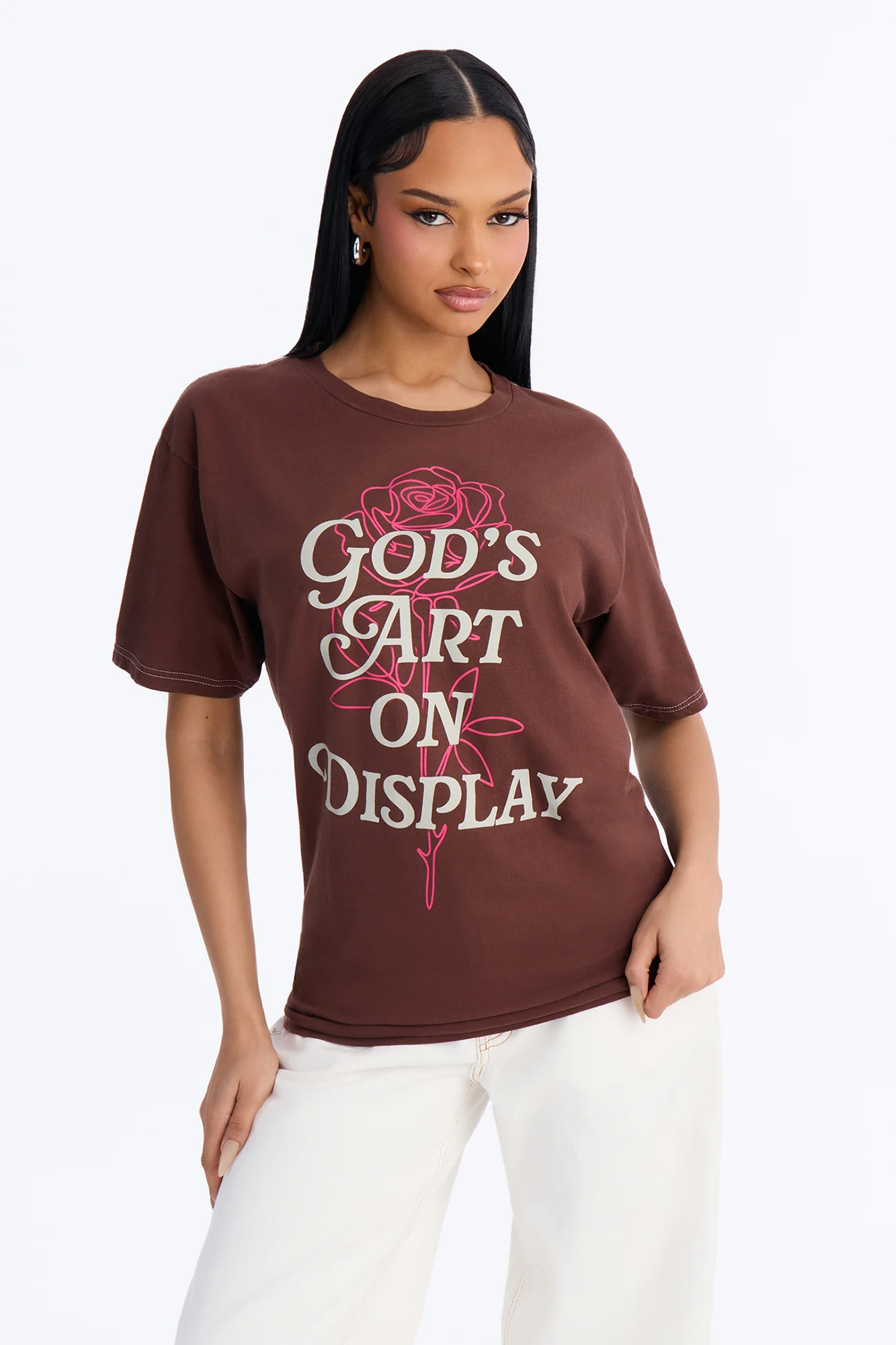 God's Art Washed T-Shirt - Chocolate