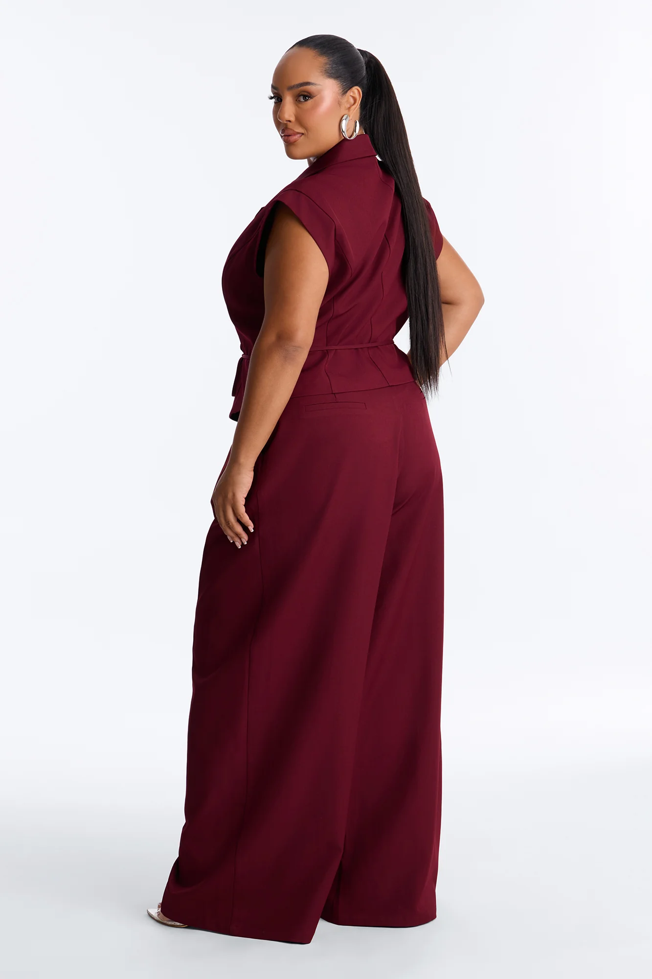 Going Places Blazer Pant Set - Burgundy - Image 8