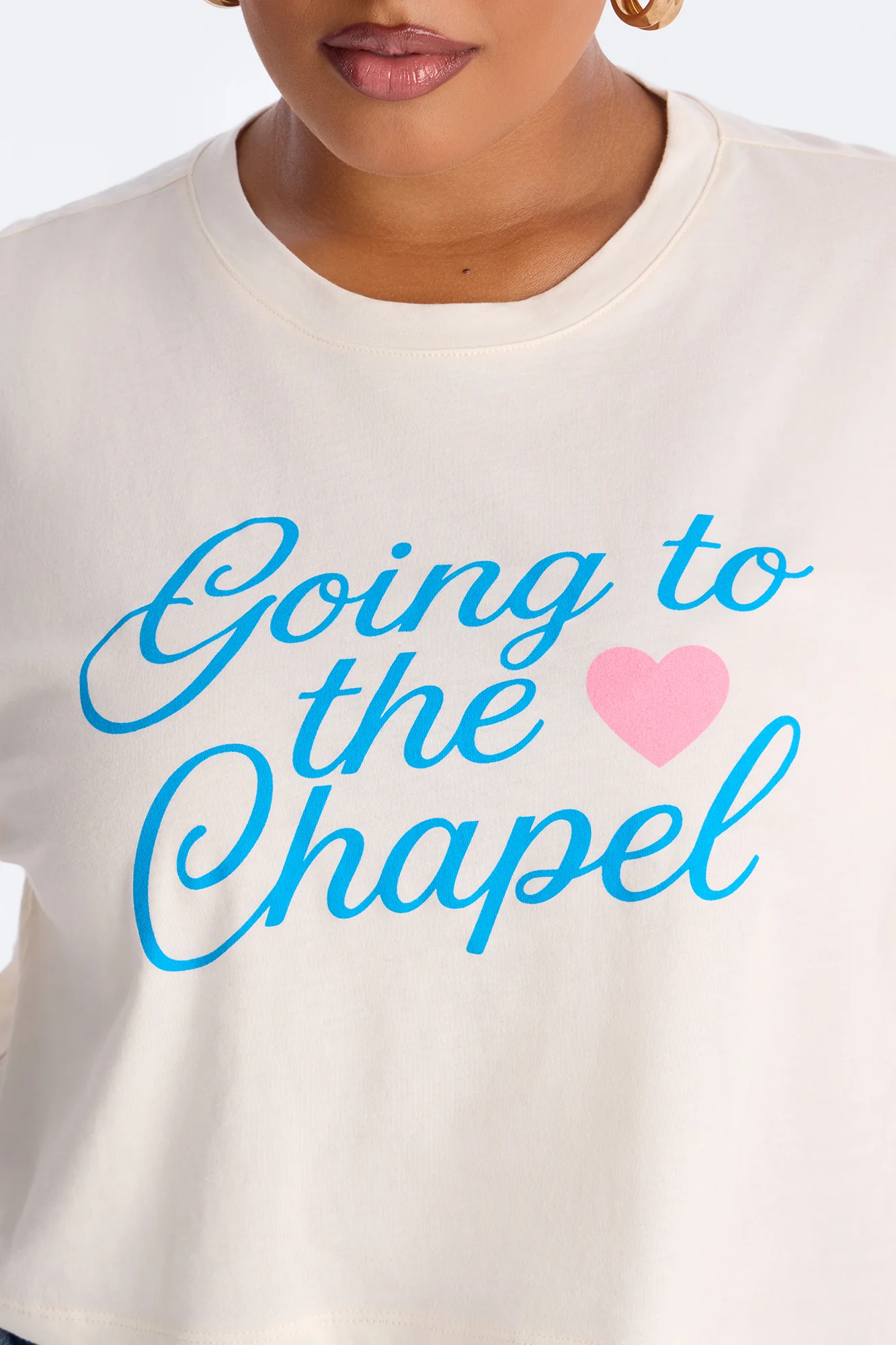 Going To The Chapel Baby Tee - Cream - Image 7