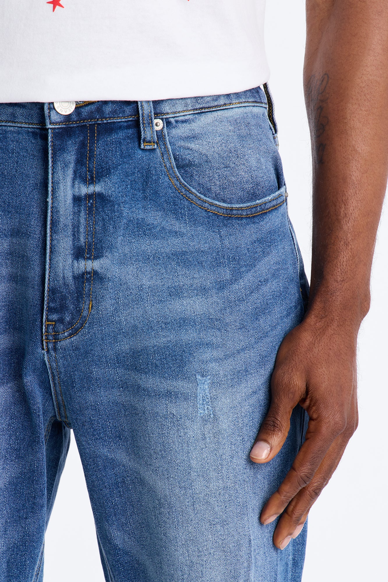 Got You Distressed Slim Jeans - Dark Wash - Image 3