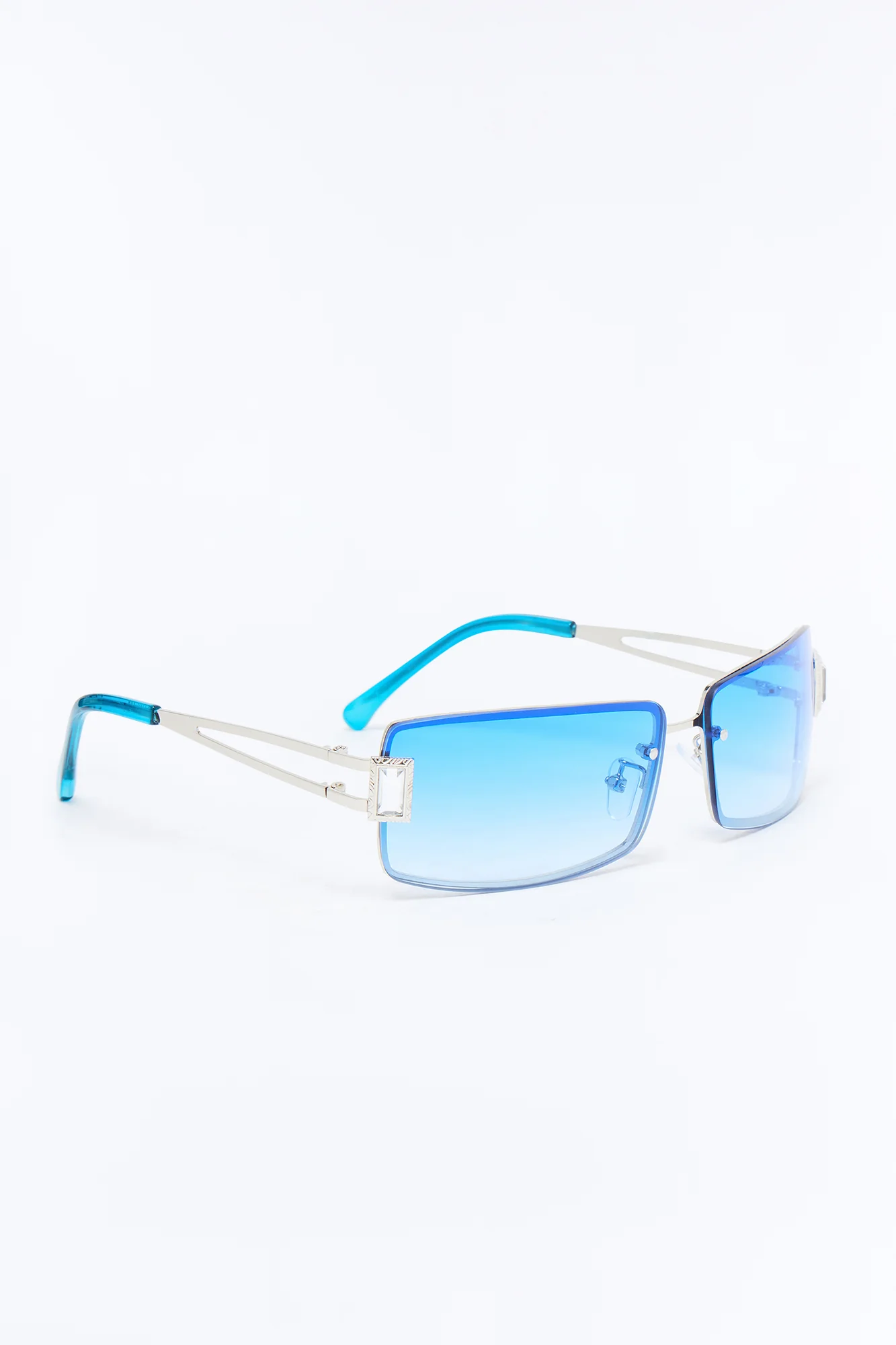 Gridlock Steel Square Sunglasses - Blue - Image 4