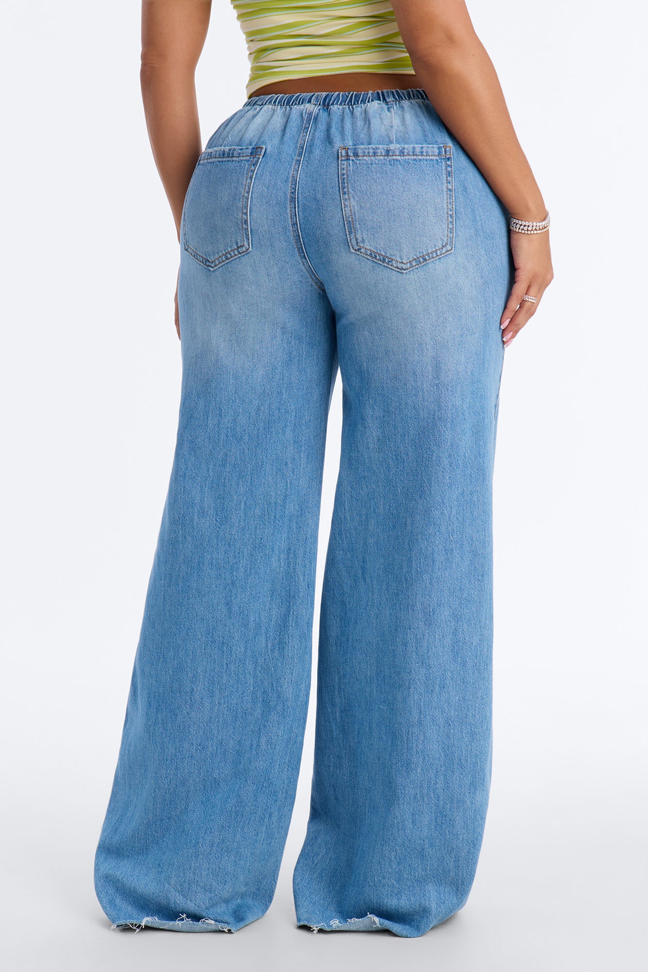 Group 7 Tie Waist Jeans - Light Wash - Image 4