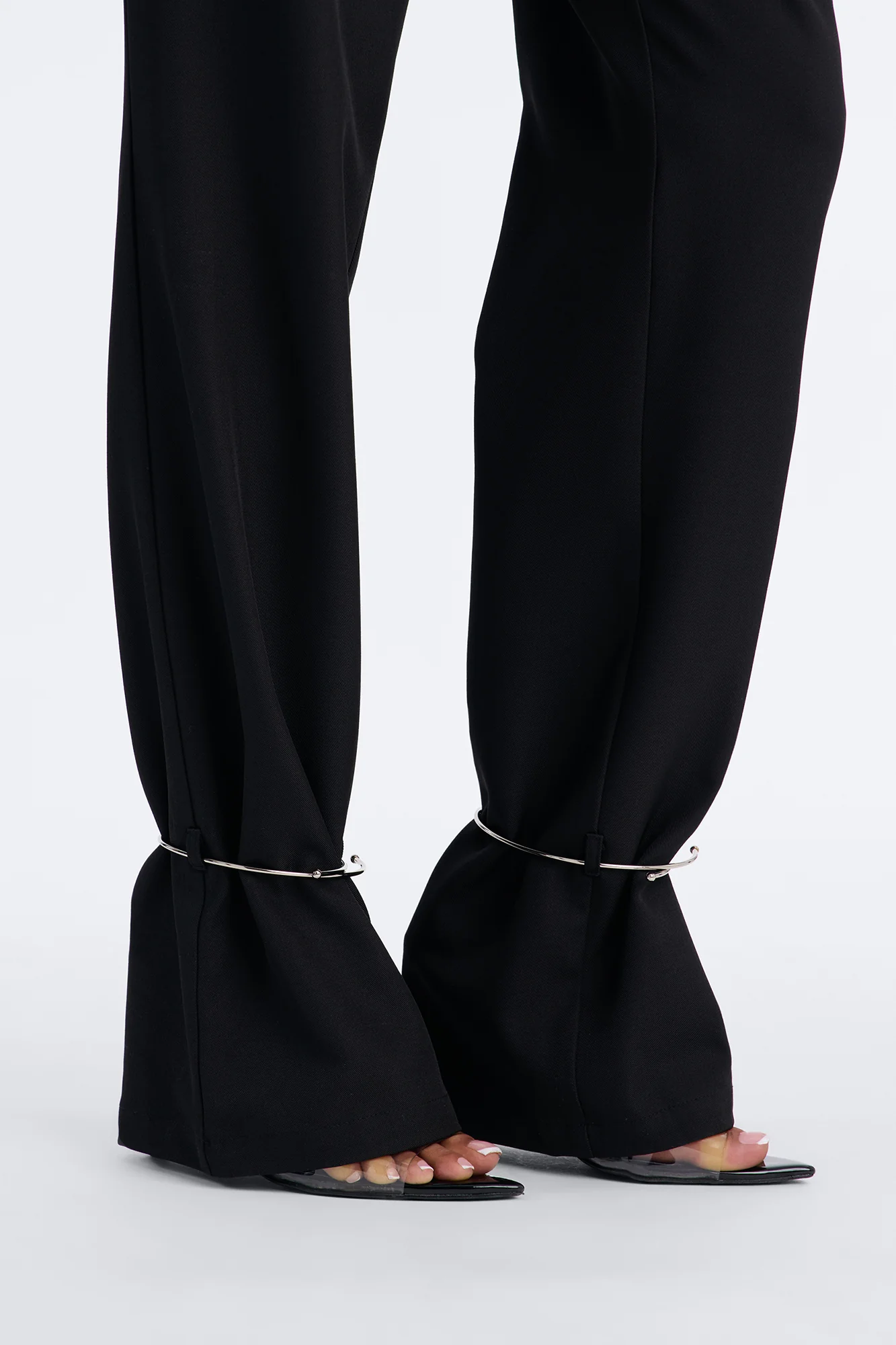 Guiliana Metal Cuffed Straight Leg Trouser - Black - Image 3