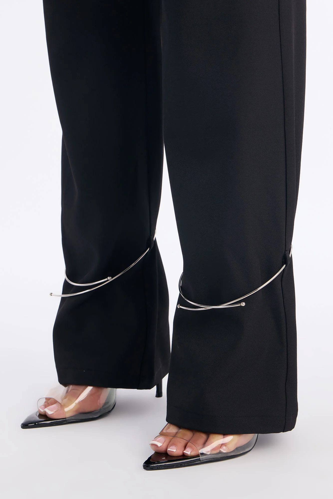 Guiliana Metal Cuffed Straight Leg Trouser - Black - Image 7