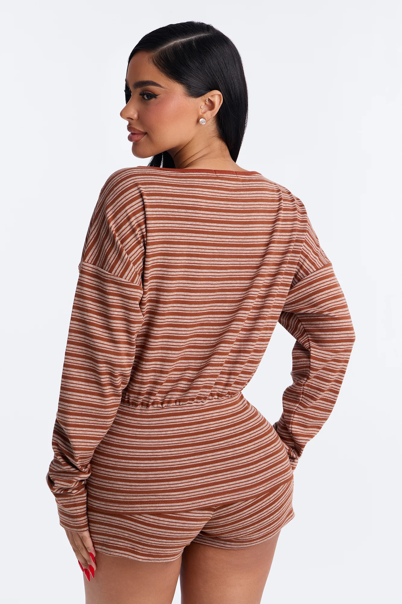 Hailey Cinched Waist Short Set - Rust - Image 4