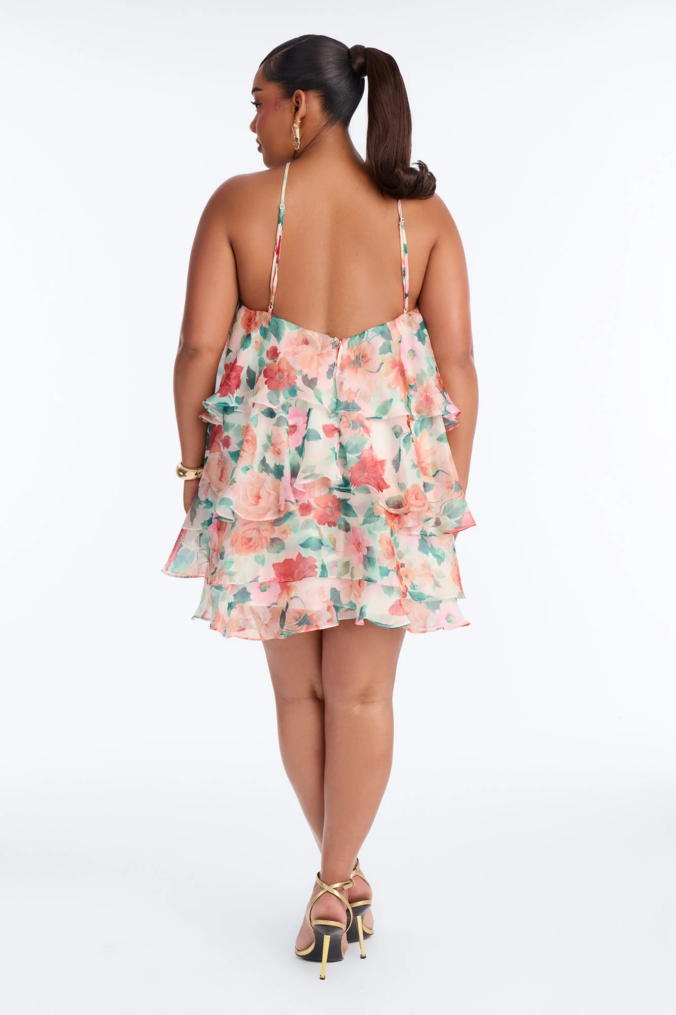 Haisley Floral Organza Mini Dress - Orange/combo - Image 8