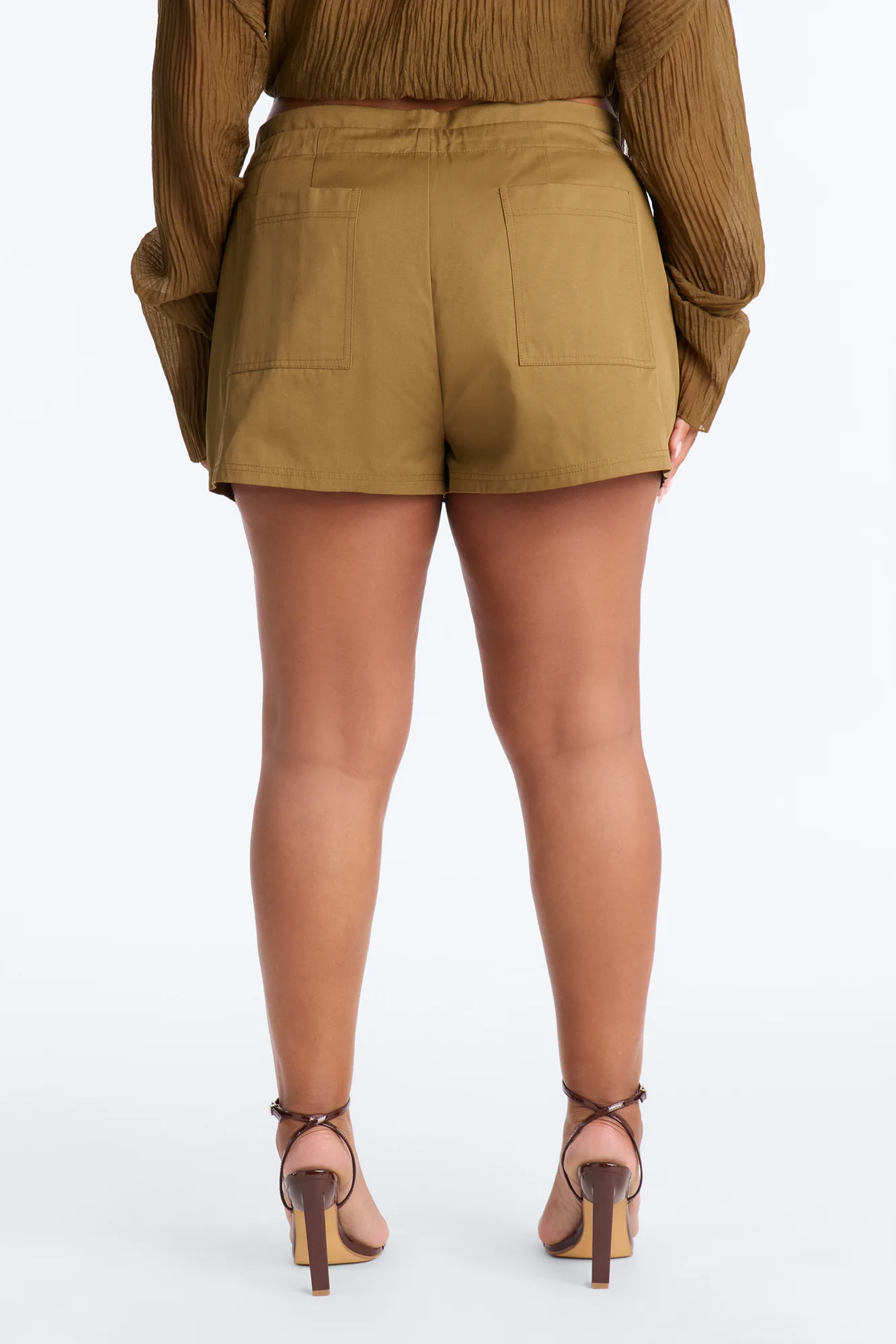 Haley Twill Pleated Bermuda Short - Olive - Image 8