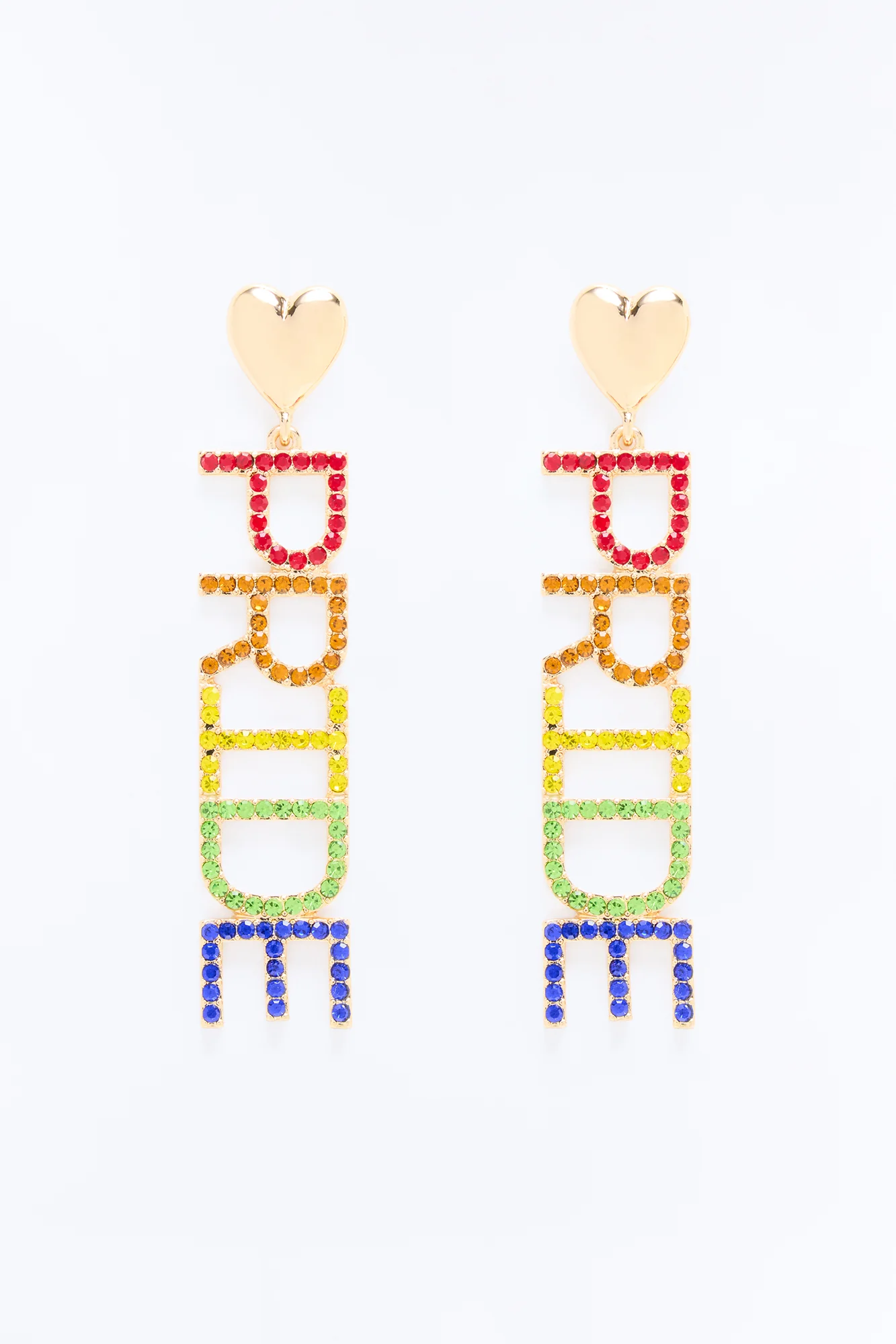 Happy Pride Rhinestone Earrings - Multi Color - Image 3