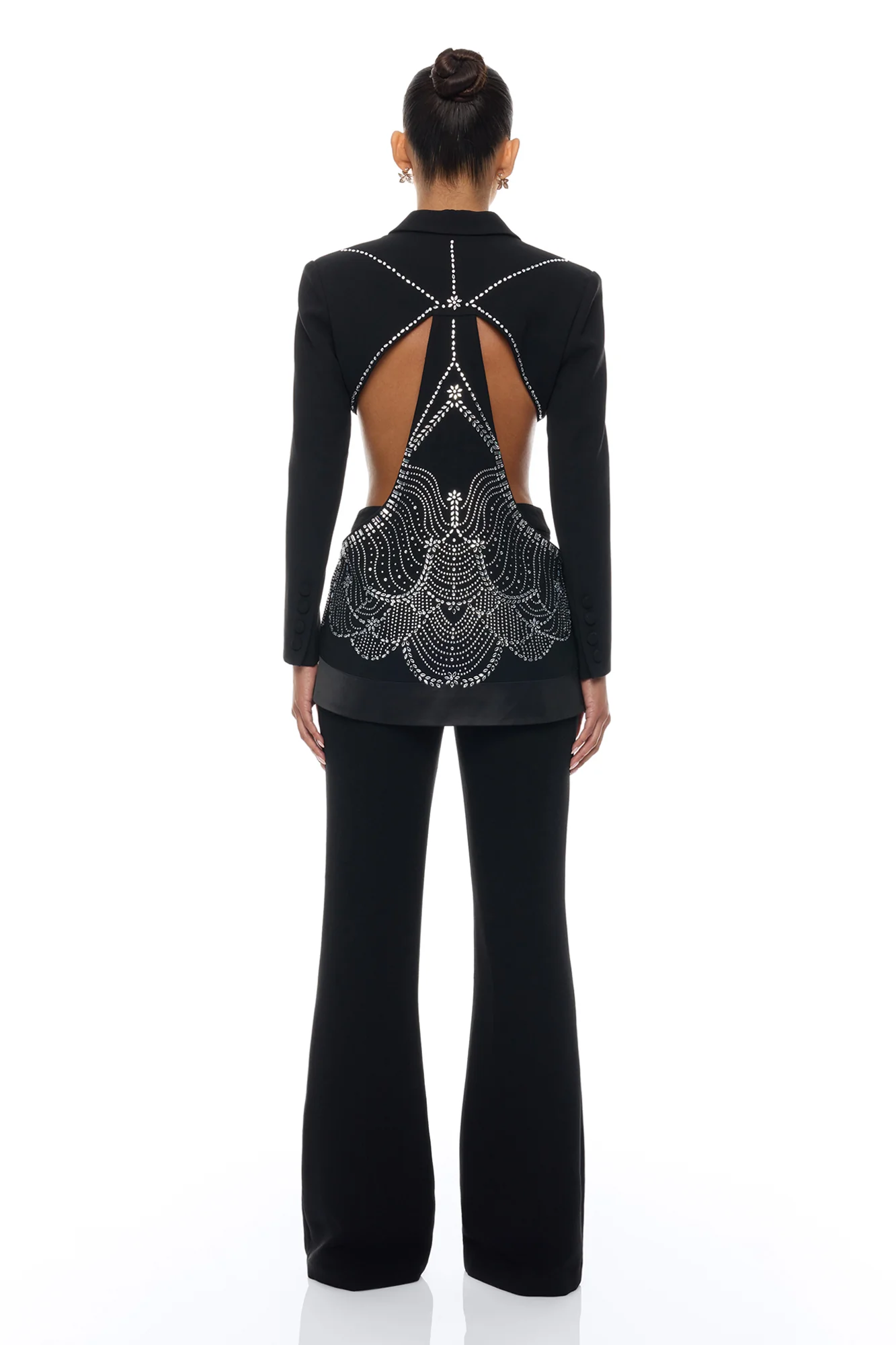 Hard To Miss Cut Out Embellished Pant Set - Black - Image 4