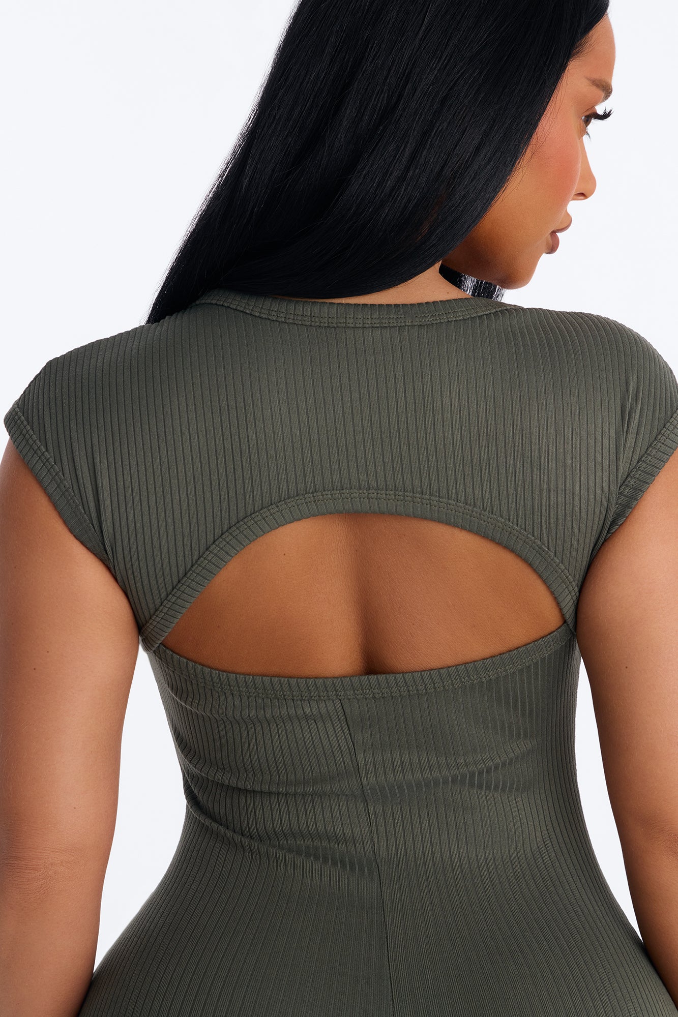Harper Cap Sleeve Midi Dress - Olive - Image 3