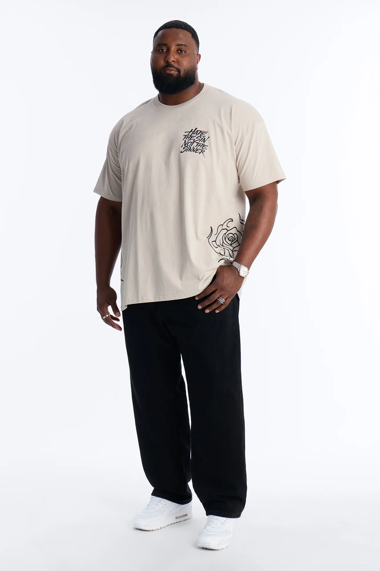 Hate The Sin Short Sleeve Tee - Grey - Image 6