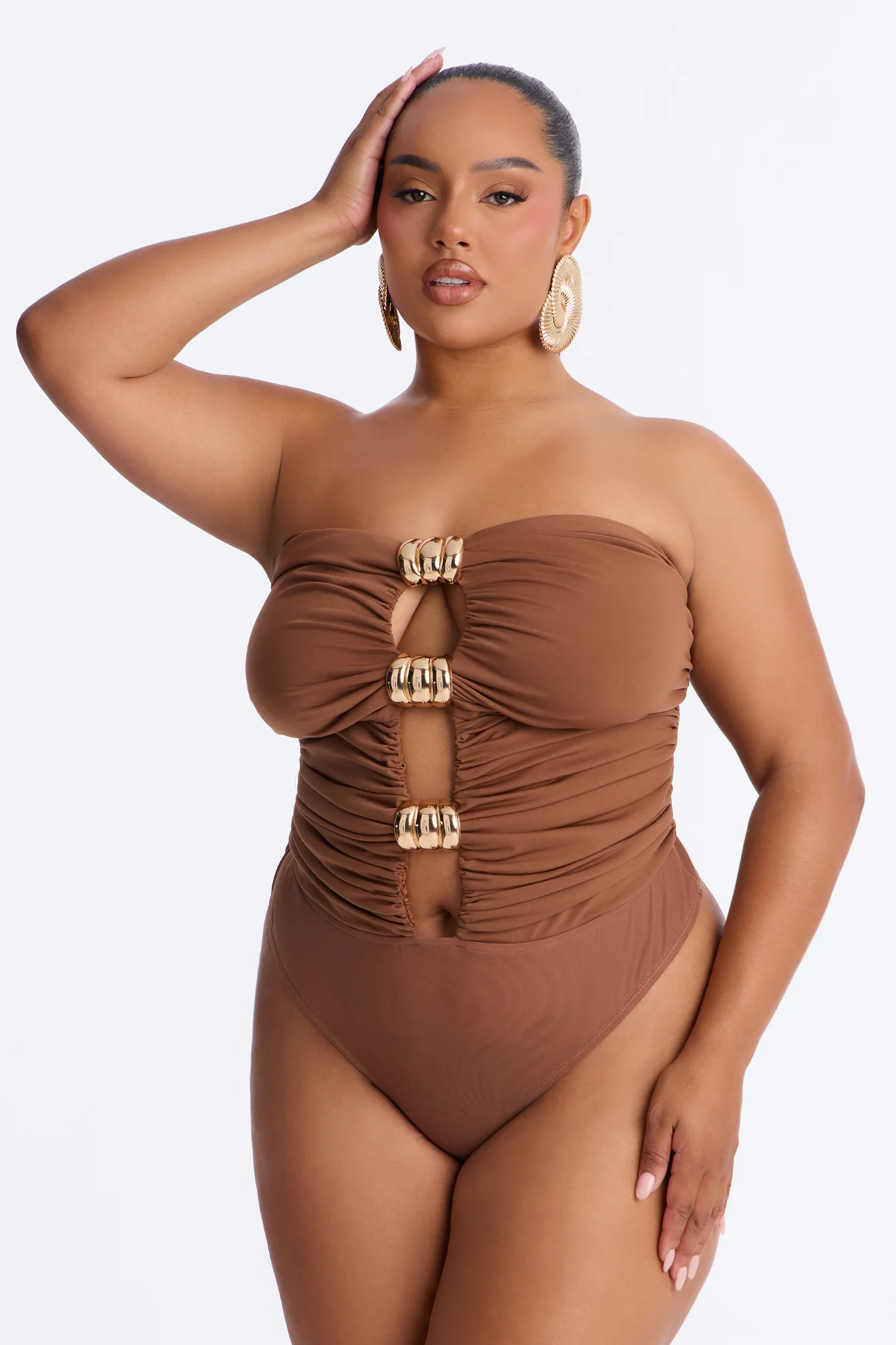 Havana Hardware Tube Bodysuit - Brown - Image 5
