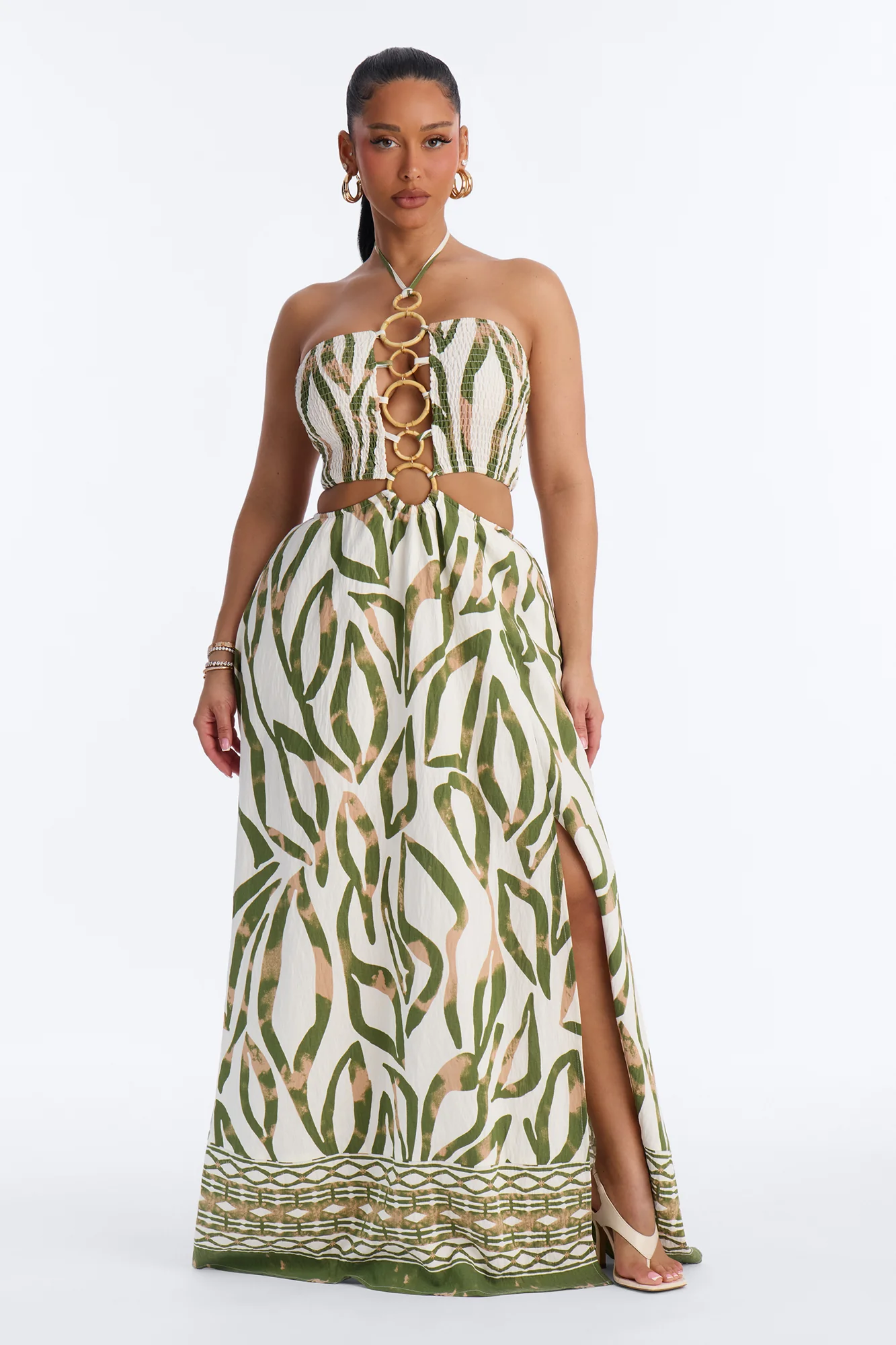 Hawaiian Islands Linen Maxi Dress - Sage