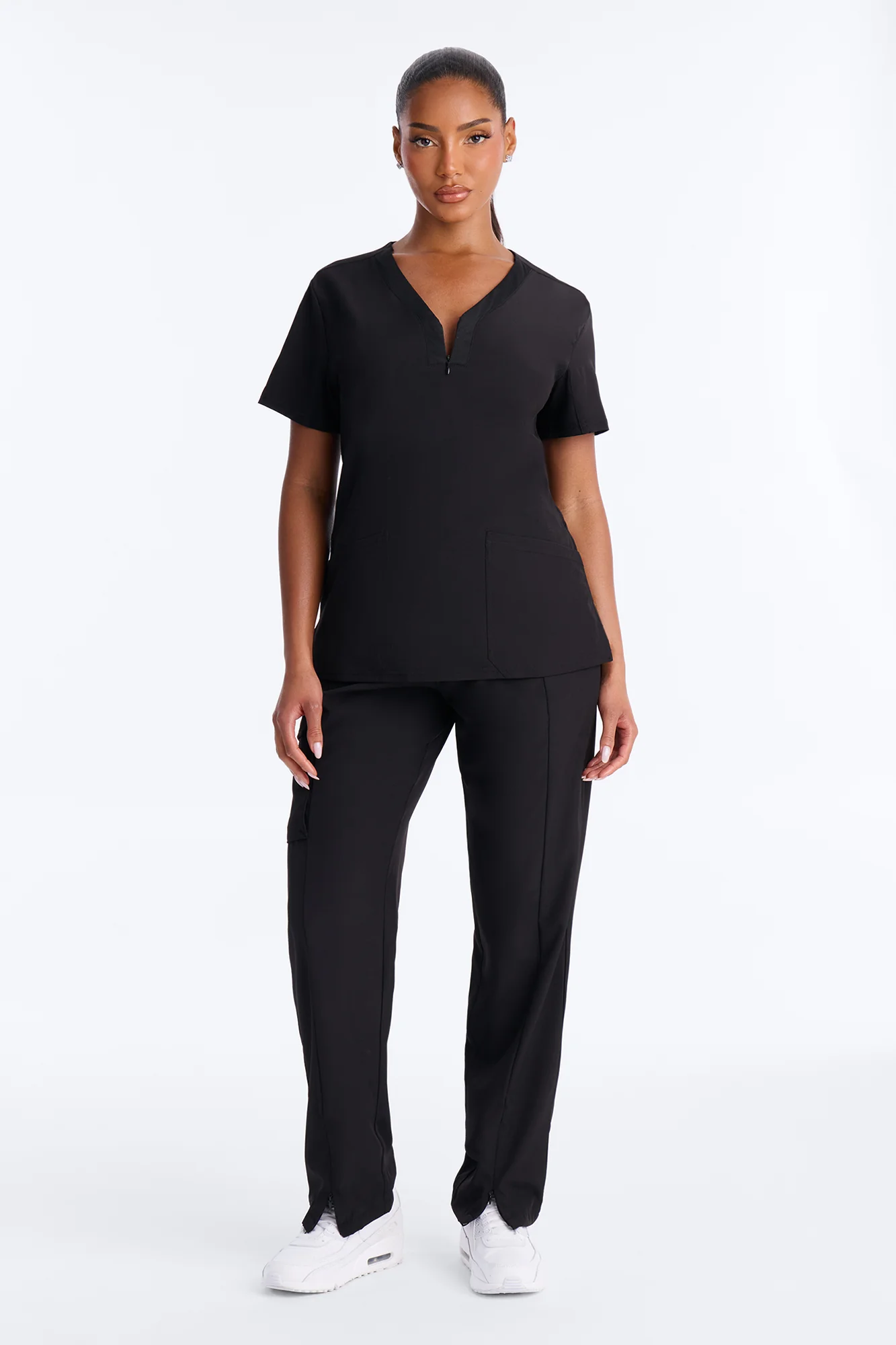 Health Is Wealth Uniform Scrub Pant Set - Black
