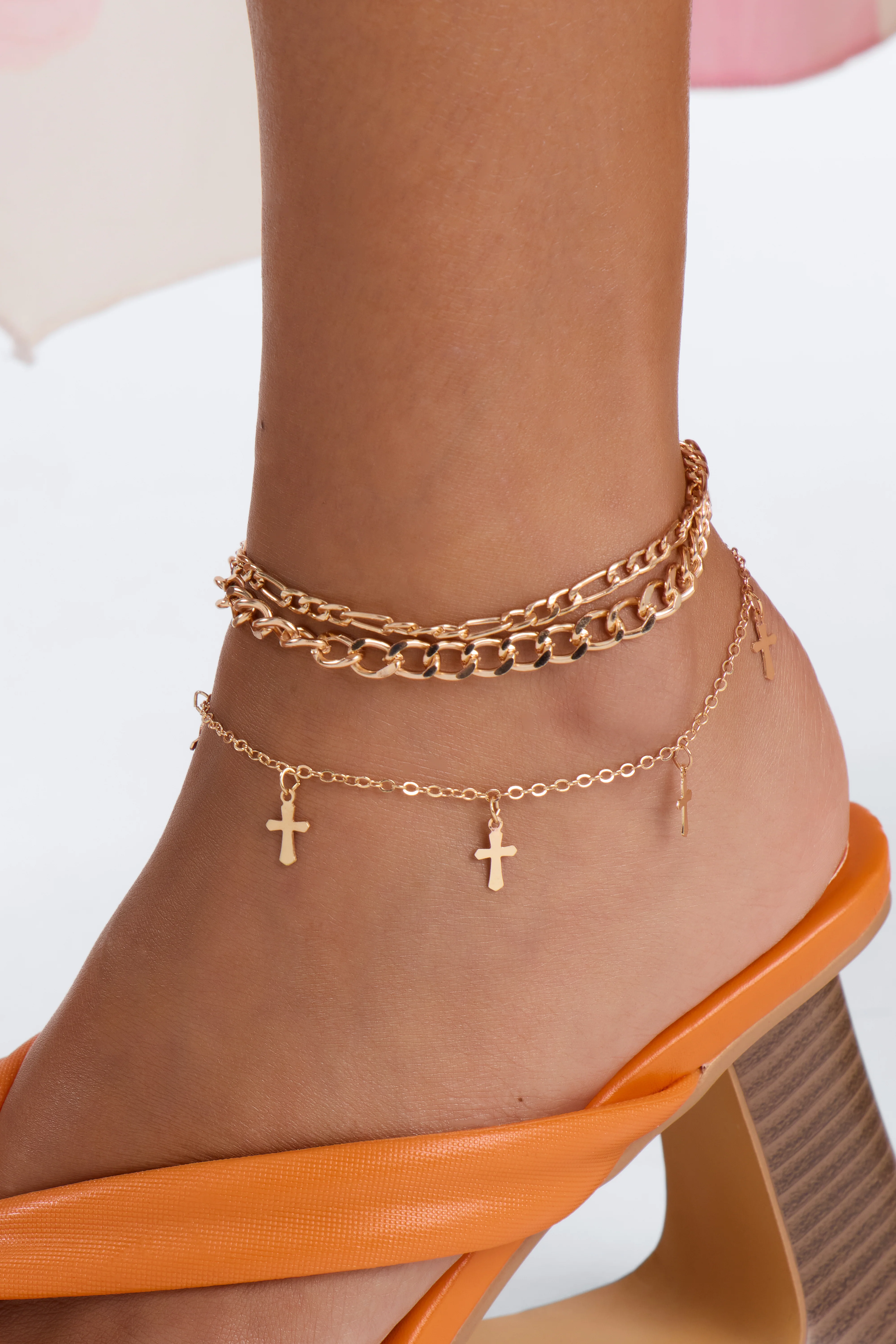 Heart And Spirit 4 Piece Anklet Set - Gold