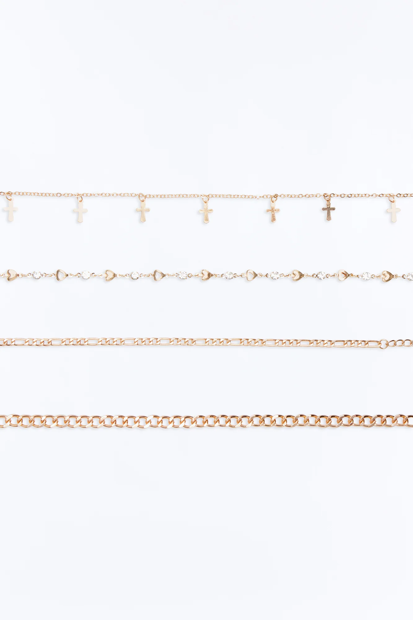Heart And Spirit 4 Piece Anklet Set - Gold - Image 3
