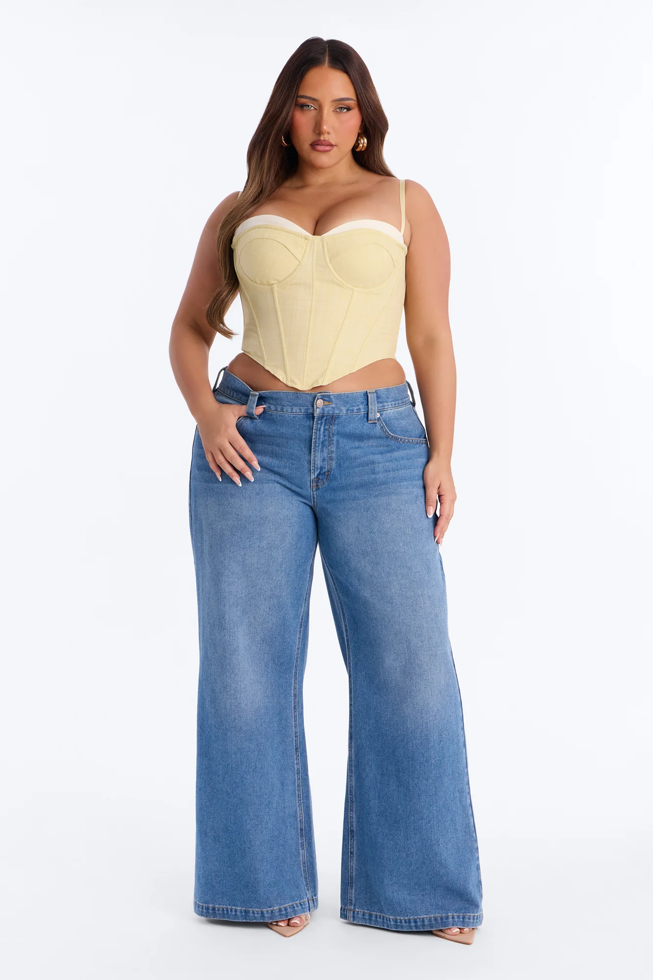 Heat Check Pinstripe Corset - Butter Yellow - Image 6