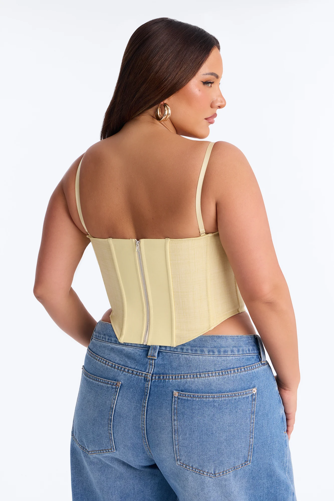 Heat Check Pinstripe Corset - Butter Yellow - Image 8