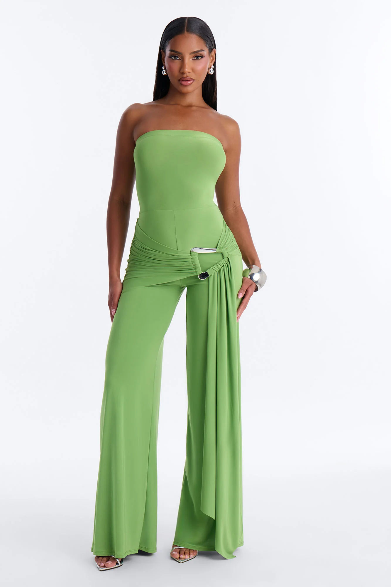 Heat Check Wide Leg Jumpsuit - Green