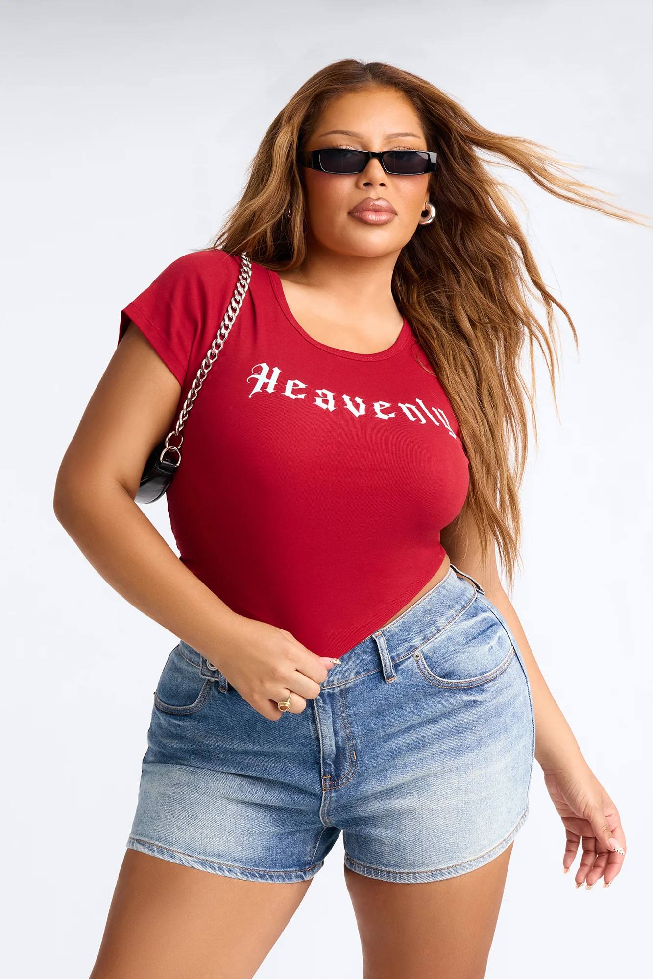 Heavenly Sent Baby Tee - Burgundy - Image 5