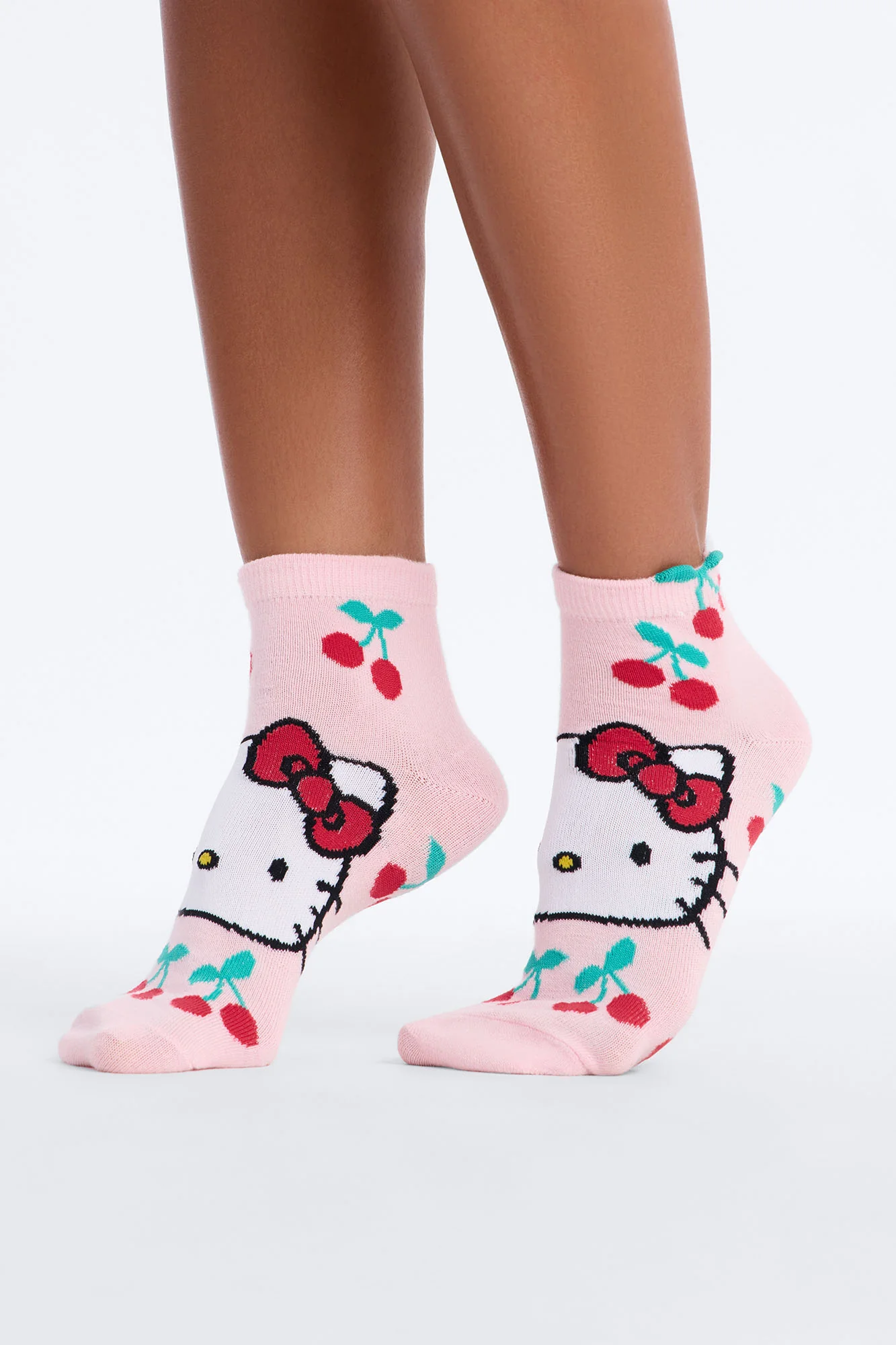 Hello Kitty Cherry Crew Socks - Pink/combo
