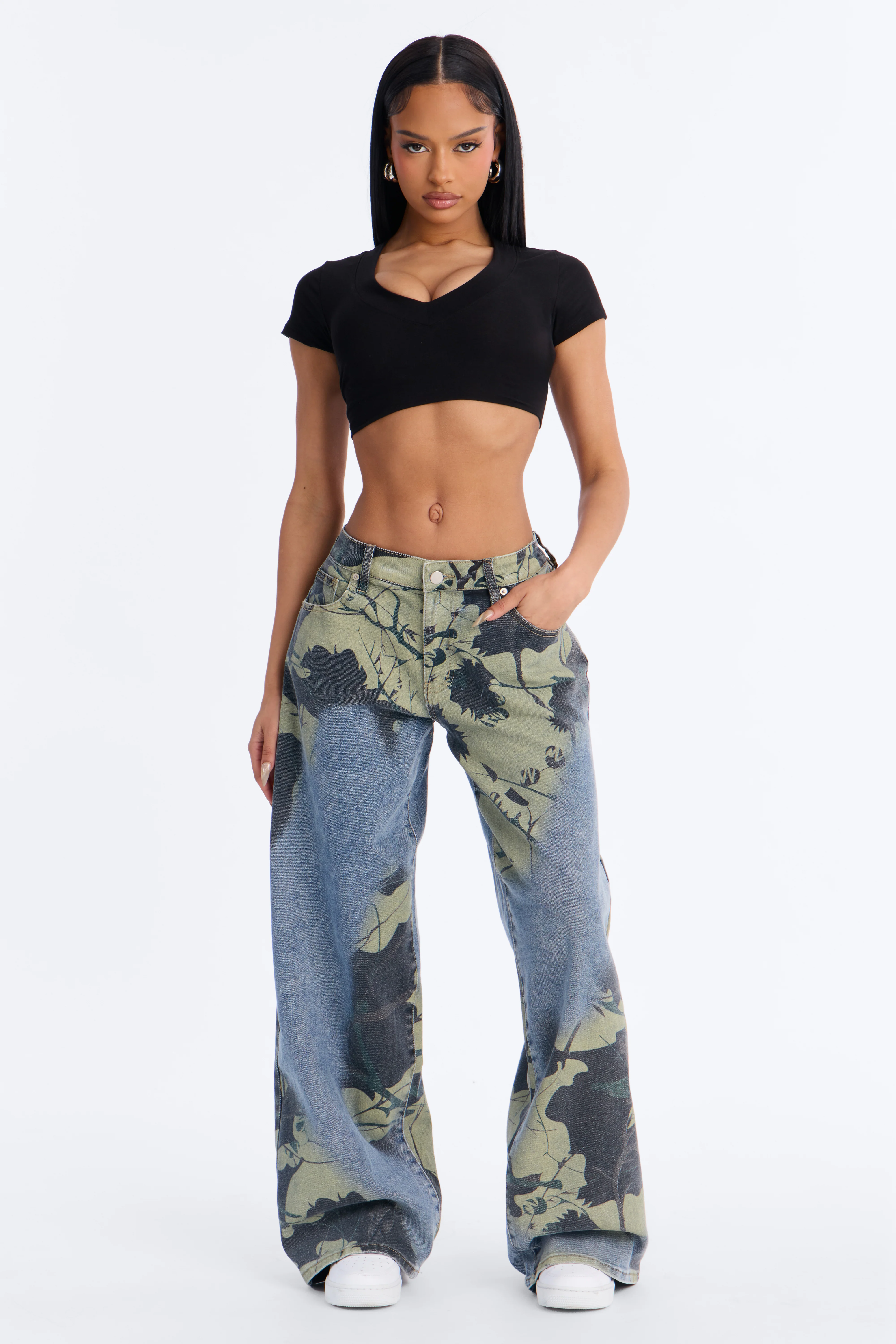 Hide And Seek Camo Printed Jeans - Camouflage - Image 4