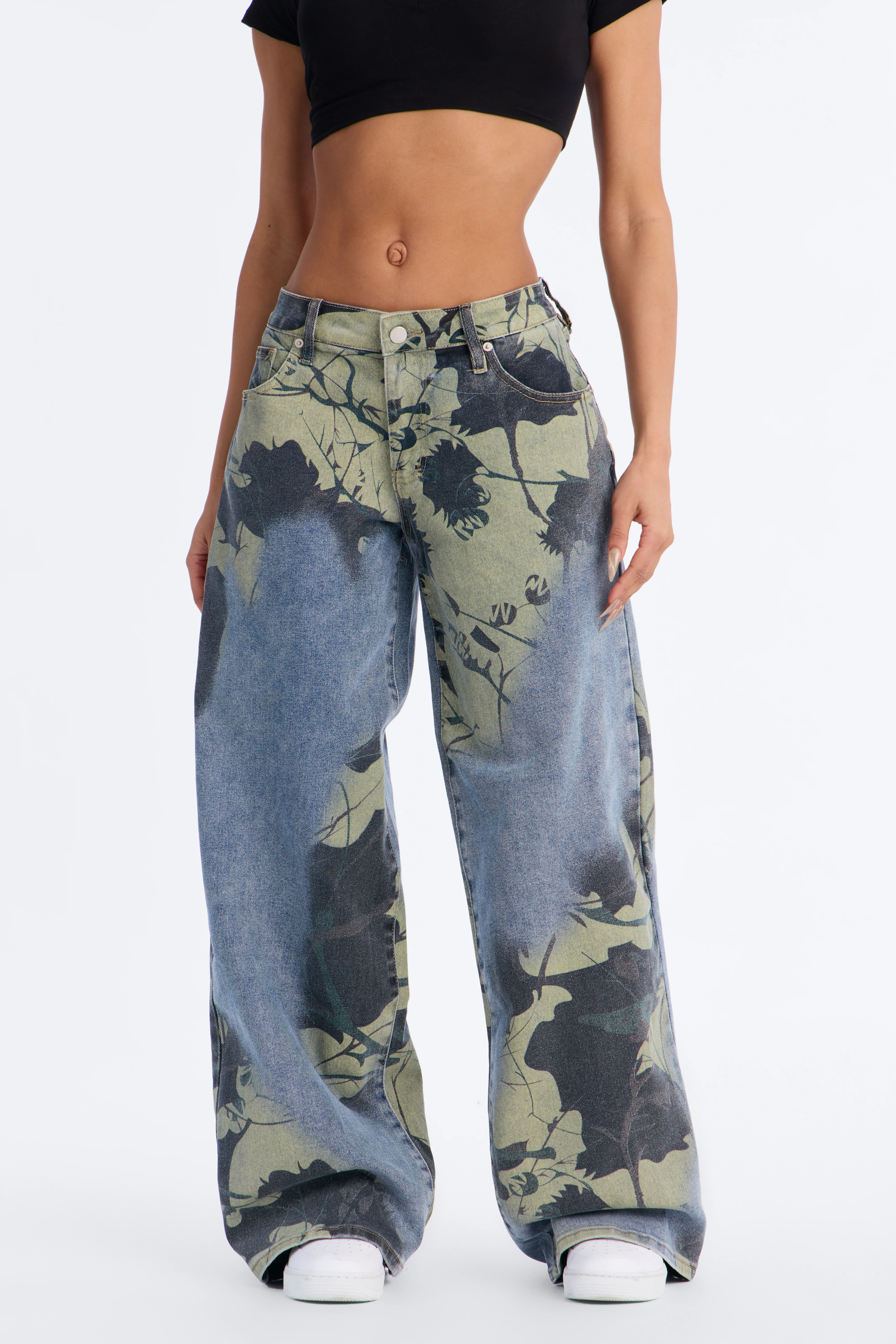 Hide And Seek Camo Printed Jeans - Camouflage - Image 5