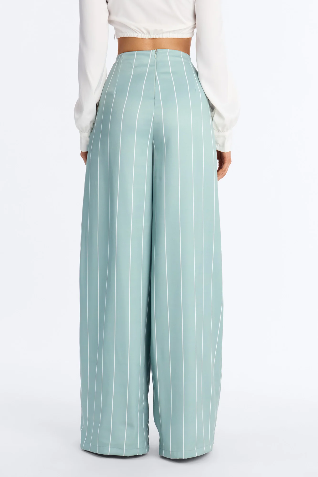 High Standards Pinstripe Trouser Pant 34″ - Sage - Image 3