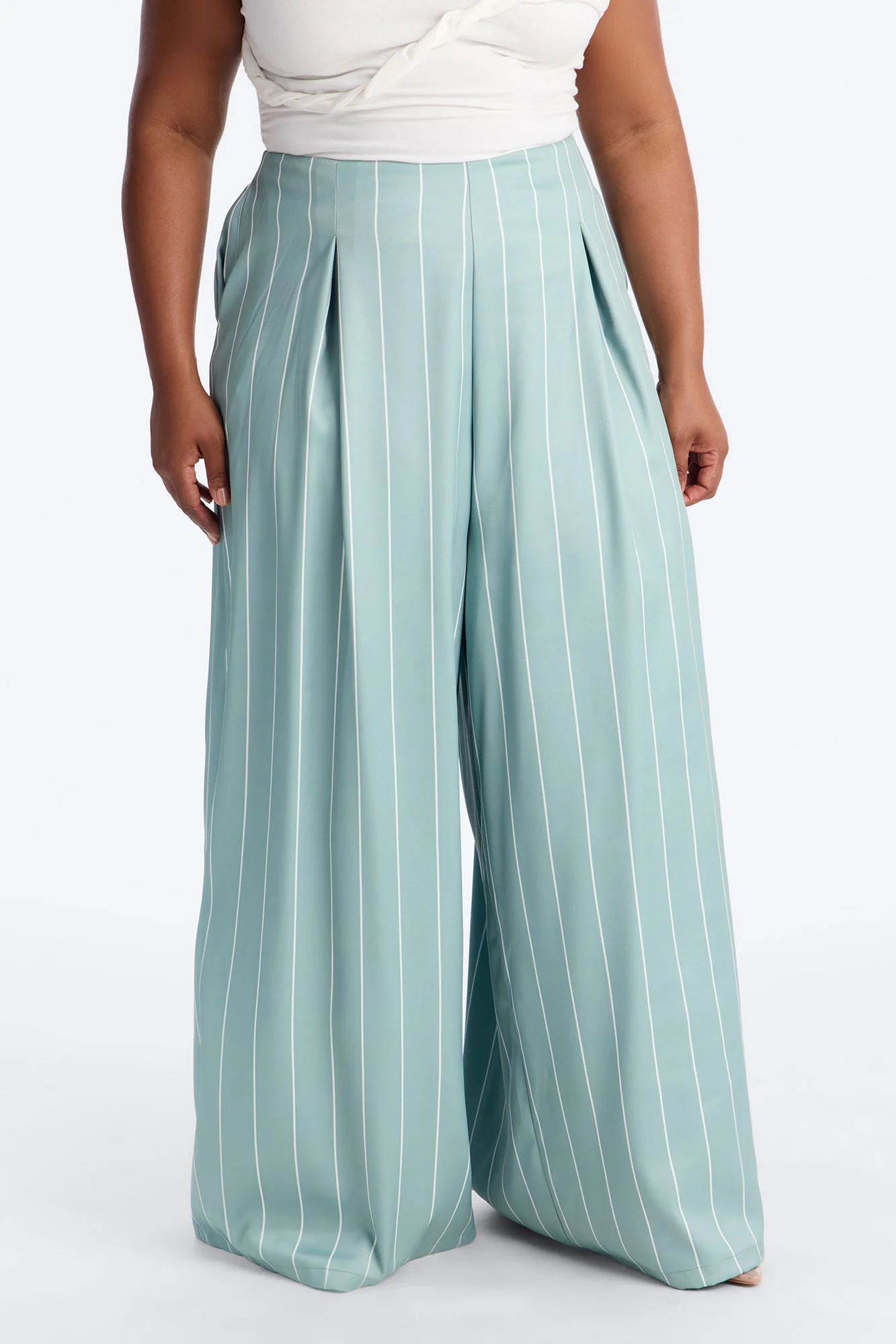 High Standards Pinstripe Trouser Pant 34″ - Sage - Image 5
