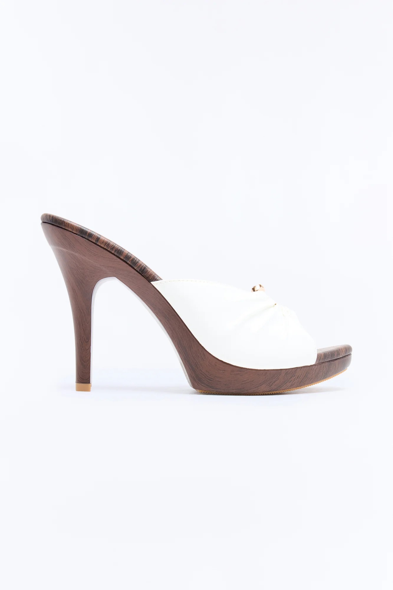 Hippie Wood Stiletto Heels - White - Image 3