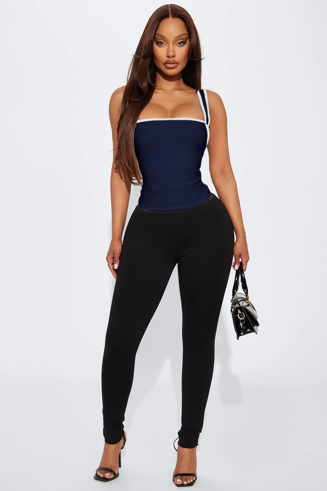 His Loss Contrast Trim Top - Navy - Image 2