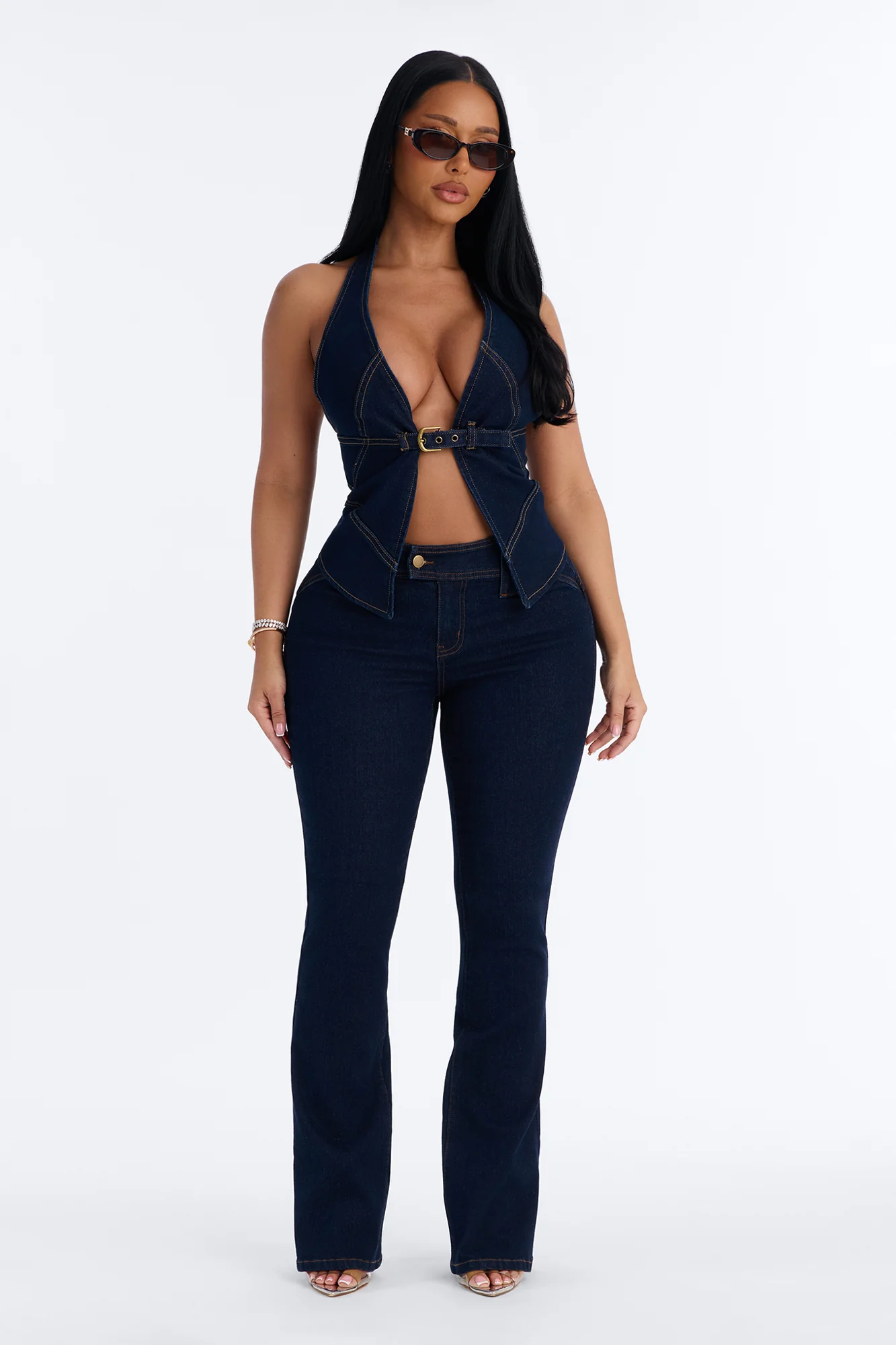 Hit It Compression Stretch Bootcut Jeans - Dark Wash