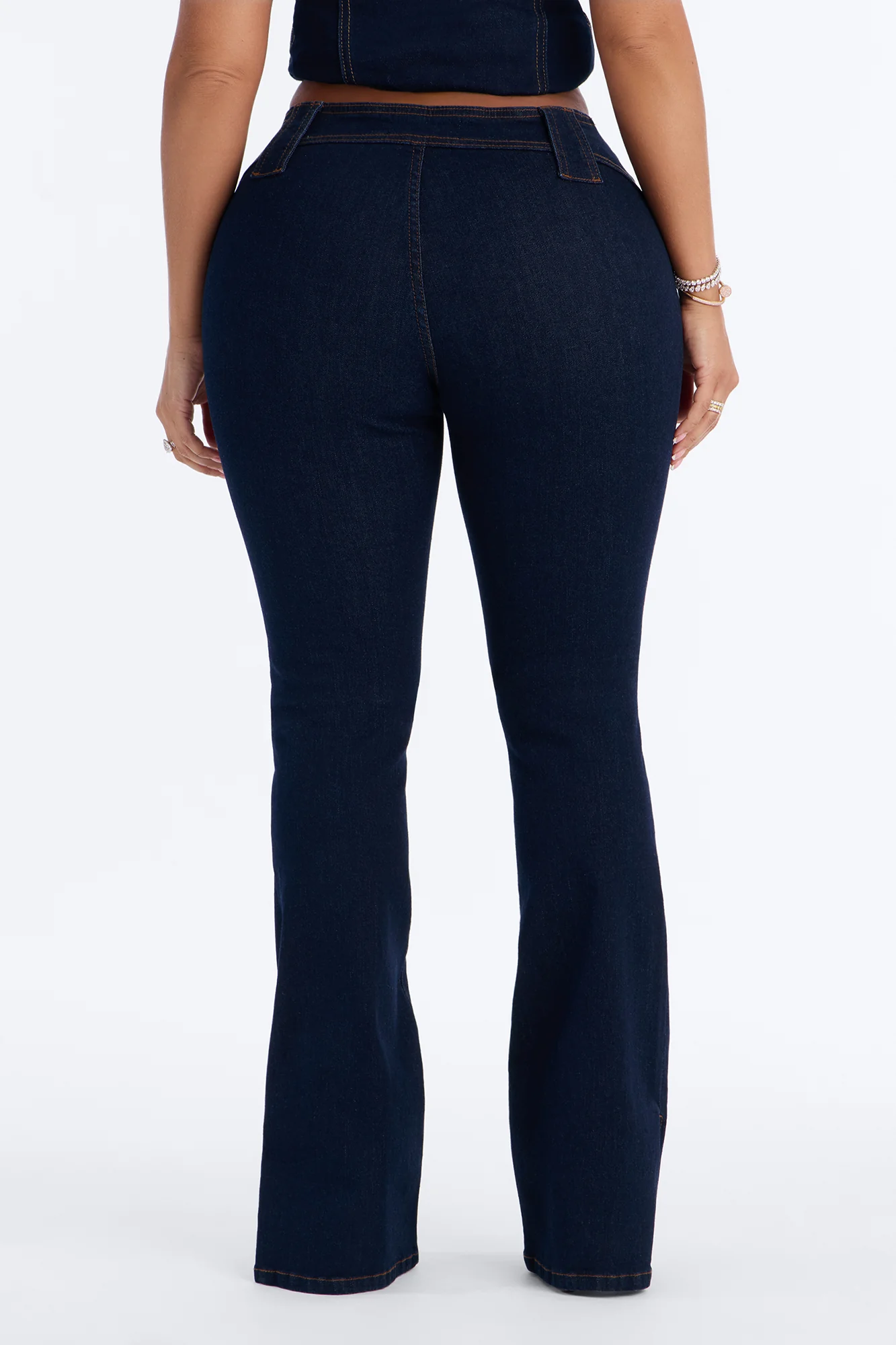 Hit It Compression Stretch Bootcut Jeans - Dark Wash - Image 4