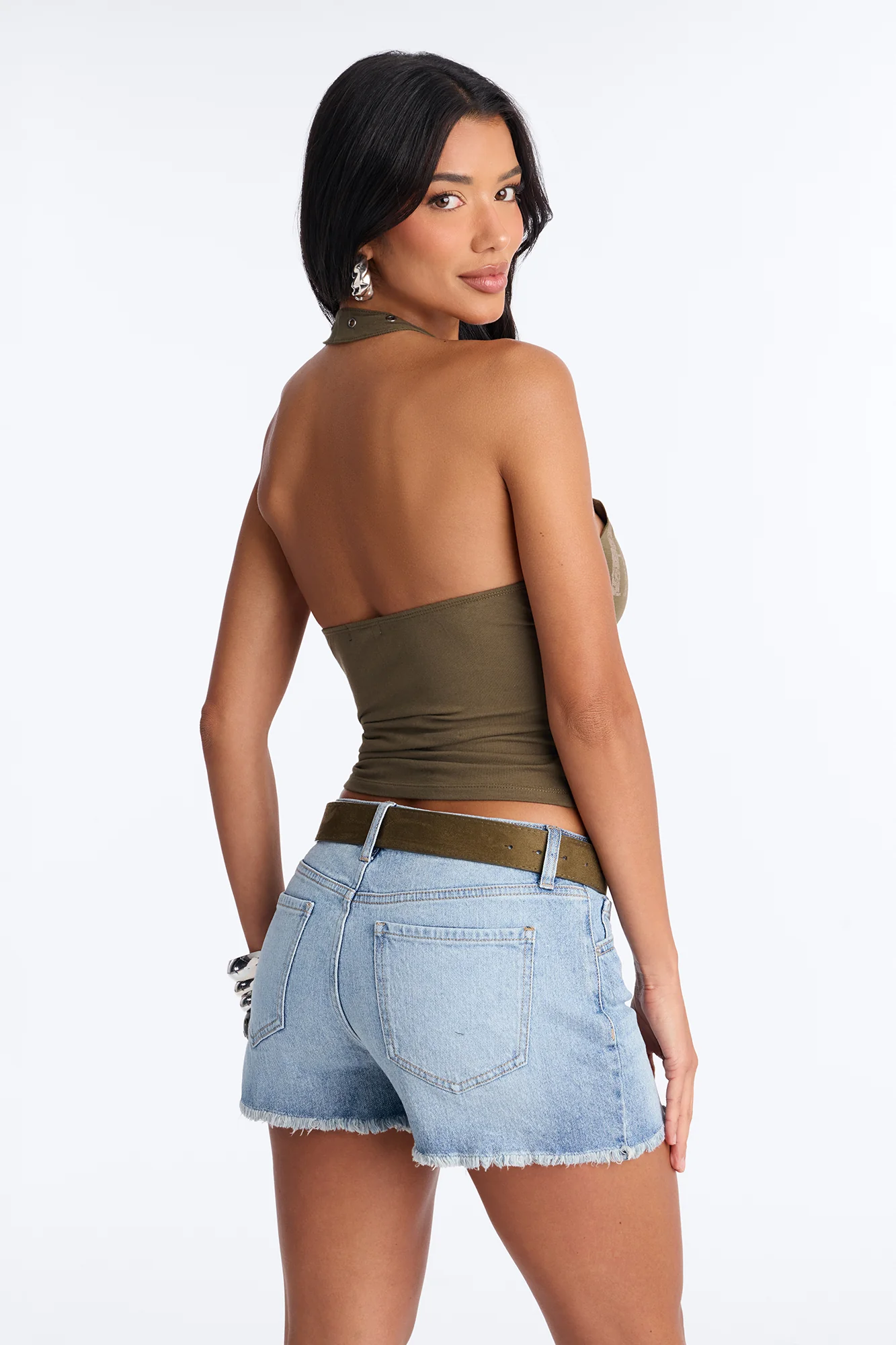 Hold Your Horses Halter Tank Top - Brown - Image 4