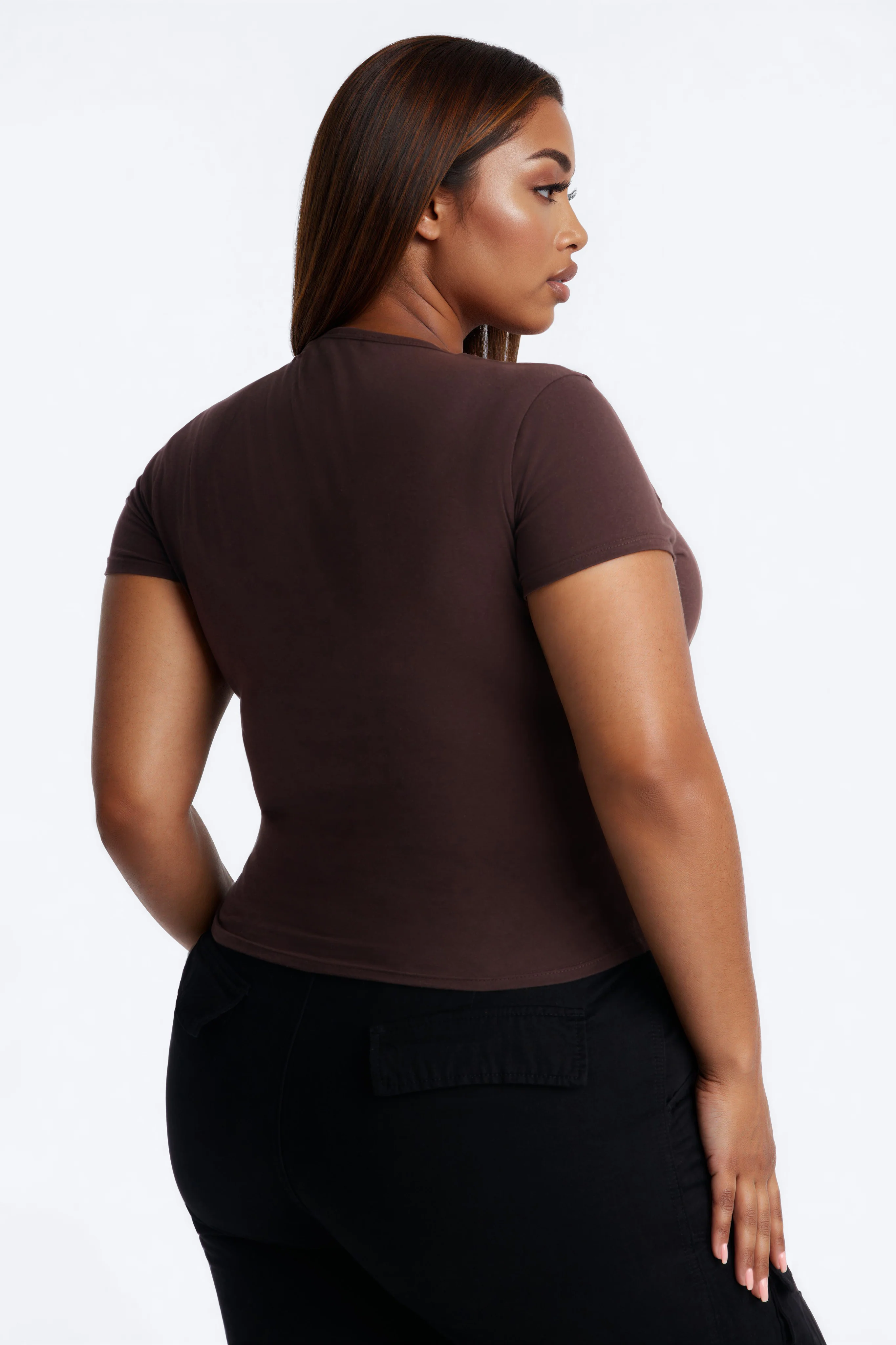 Hometown Hottie Fitted Tee - Brown - Image 8