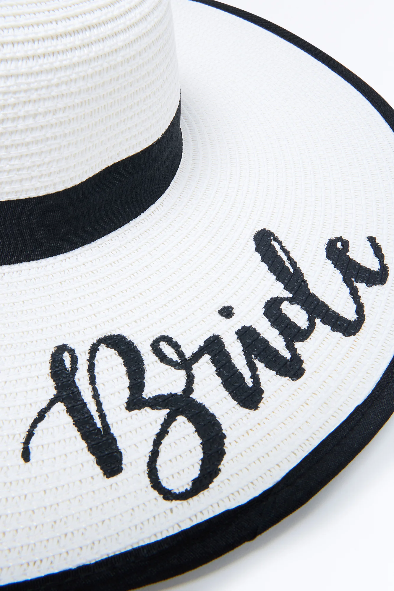 Honeymoon Straw Sun Hat - White/Black - Image 4