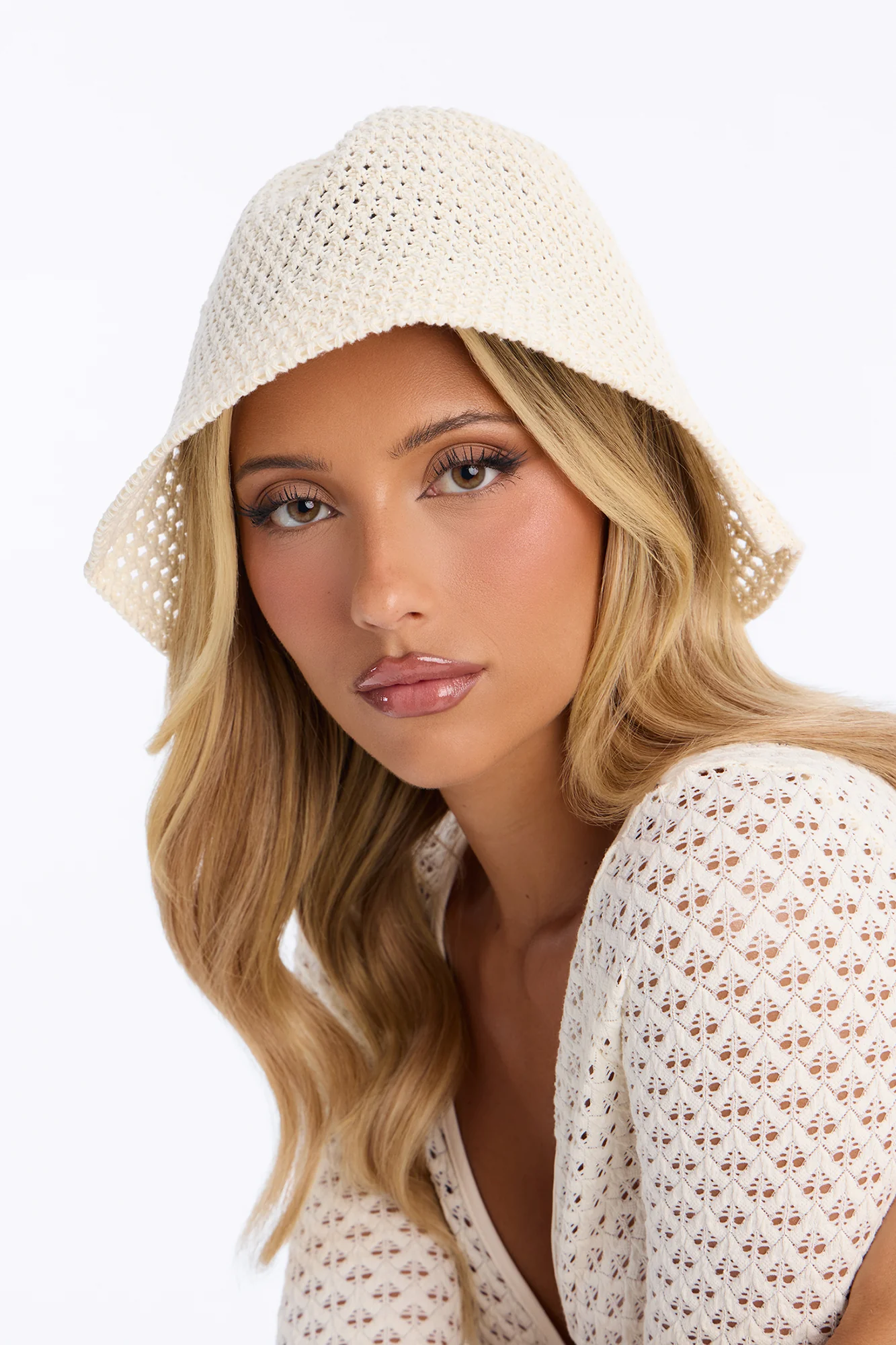 Hooked On You Crochet Bucket Hat - Ivory