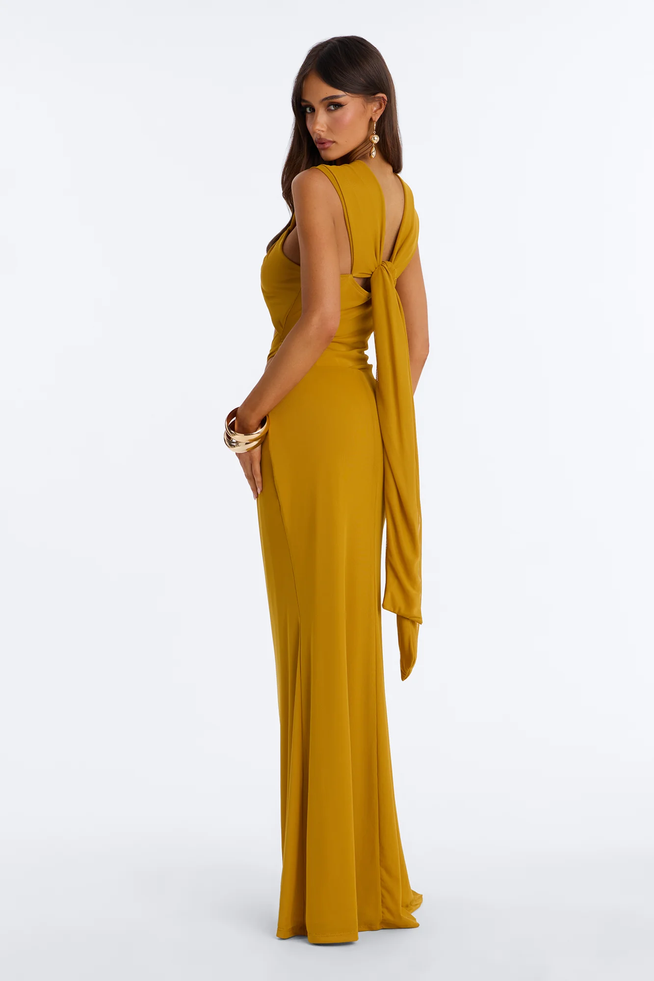 Horizon Hunny Mesh Maxi Skirt Set - Mustard - Image 4
