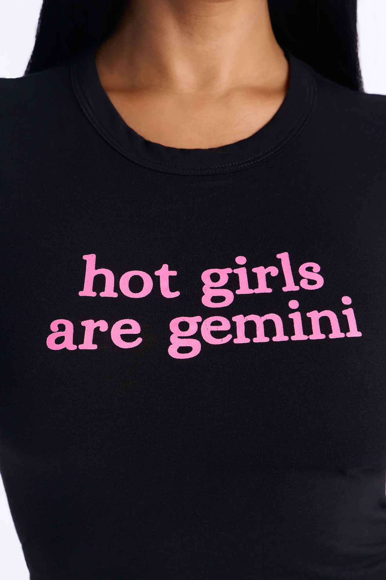 Hot Girls Are Gemini Baby Tee - Black/combo - Image 3