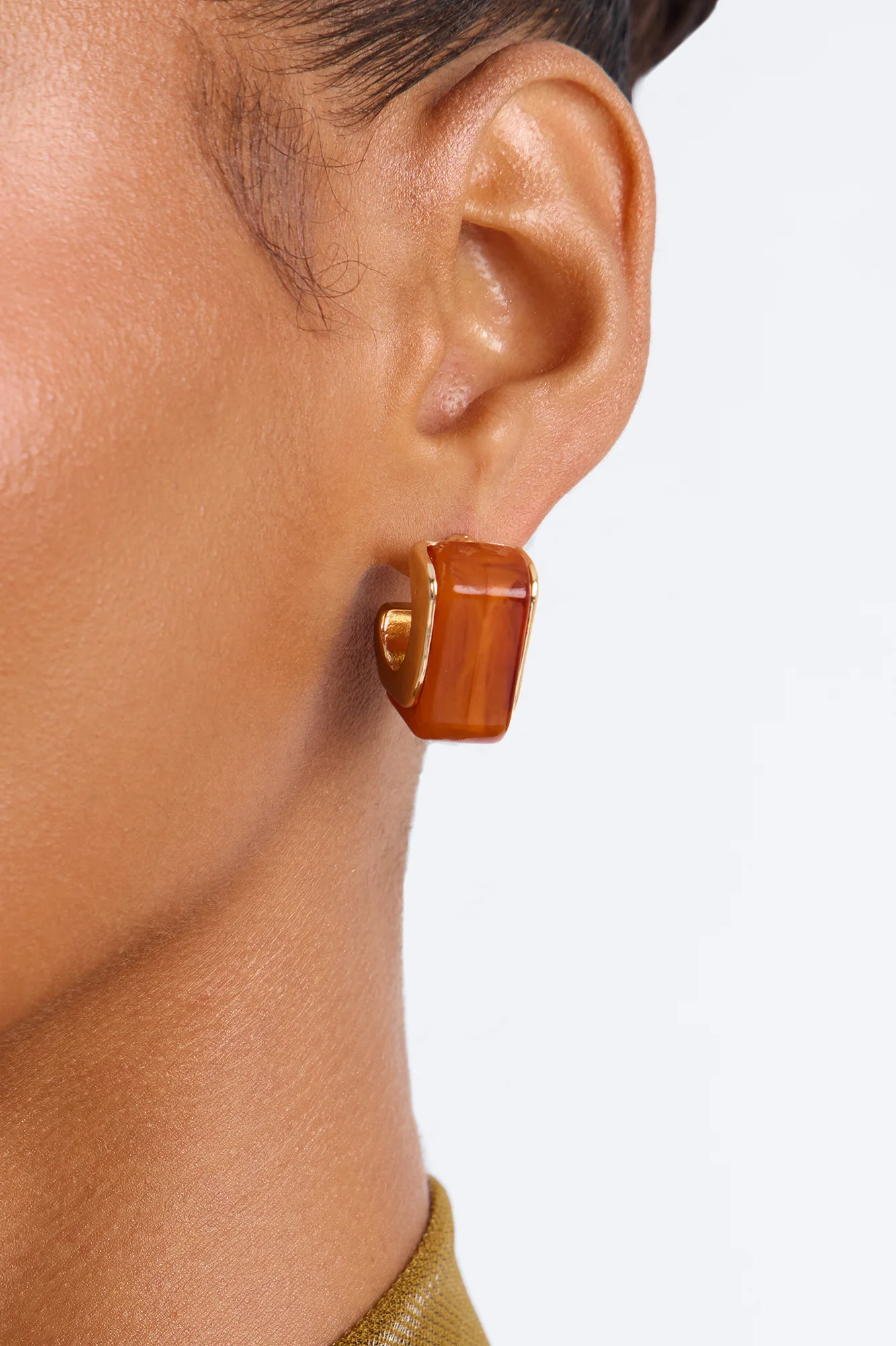 Hot Tropics Hoop Earrings - Gold/Orange