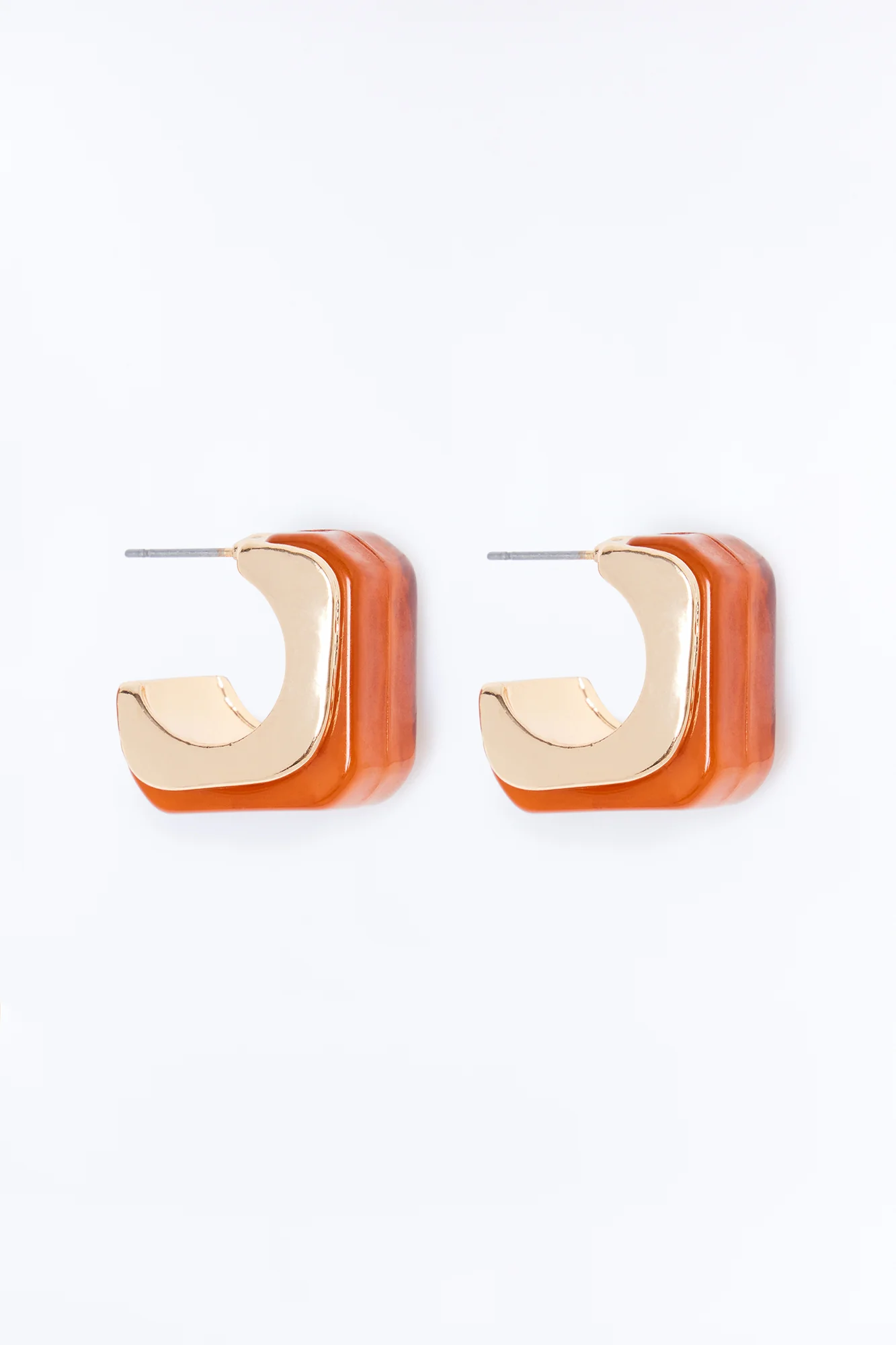 Hot Tropics Hoop Earrings - Gold/Orange - Image 3